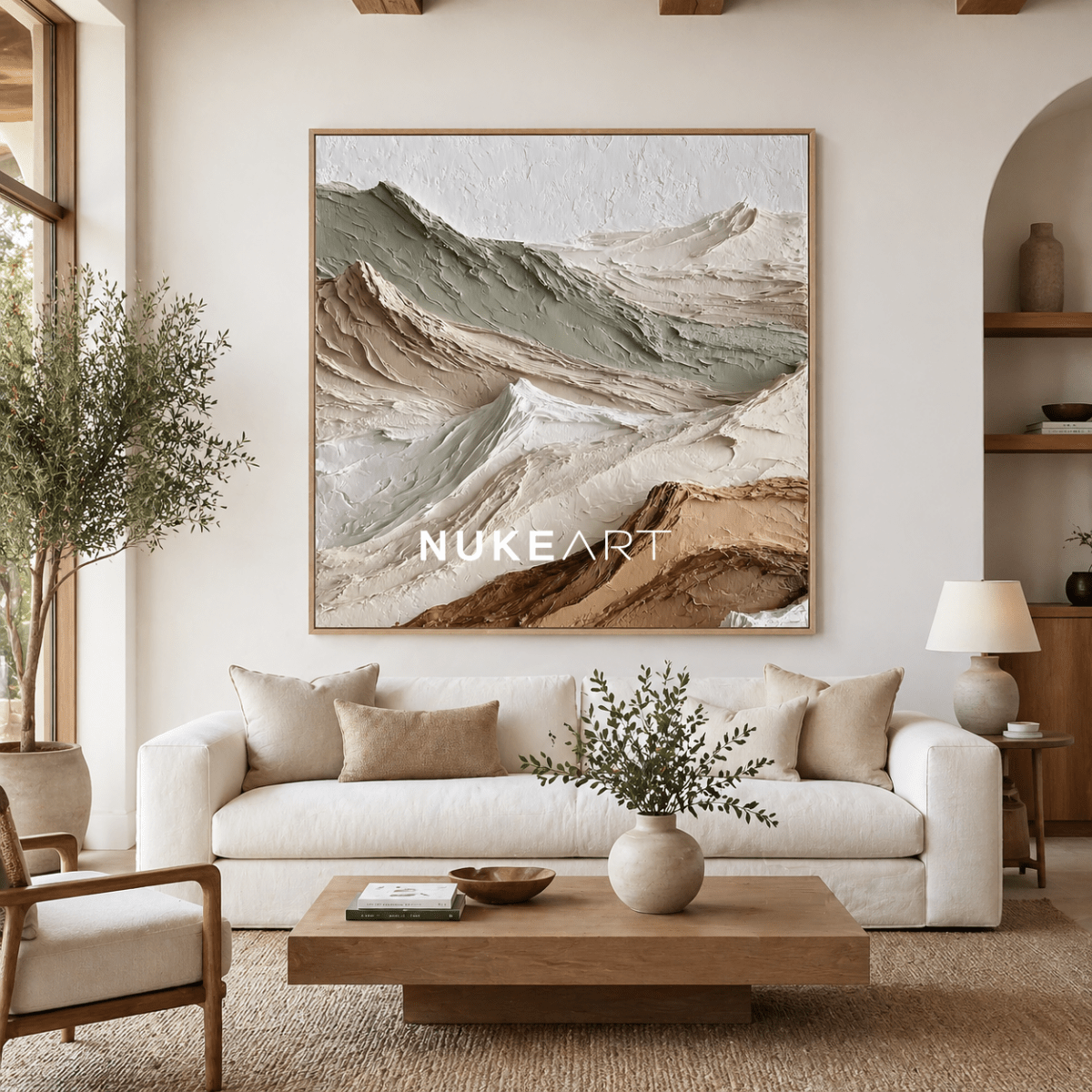 Textured Mountain Wall Art “Silent Horizon” - nukeart