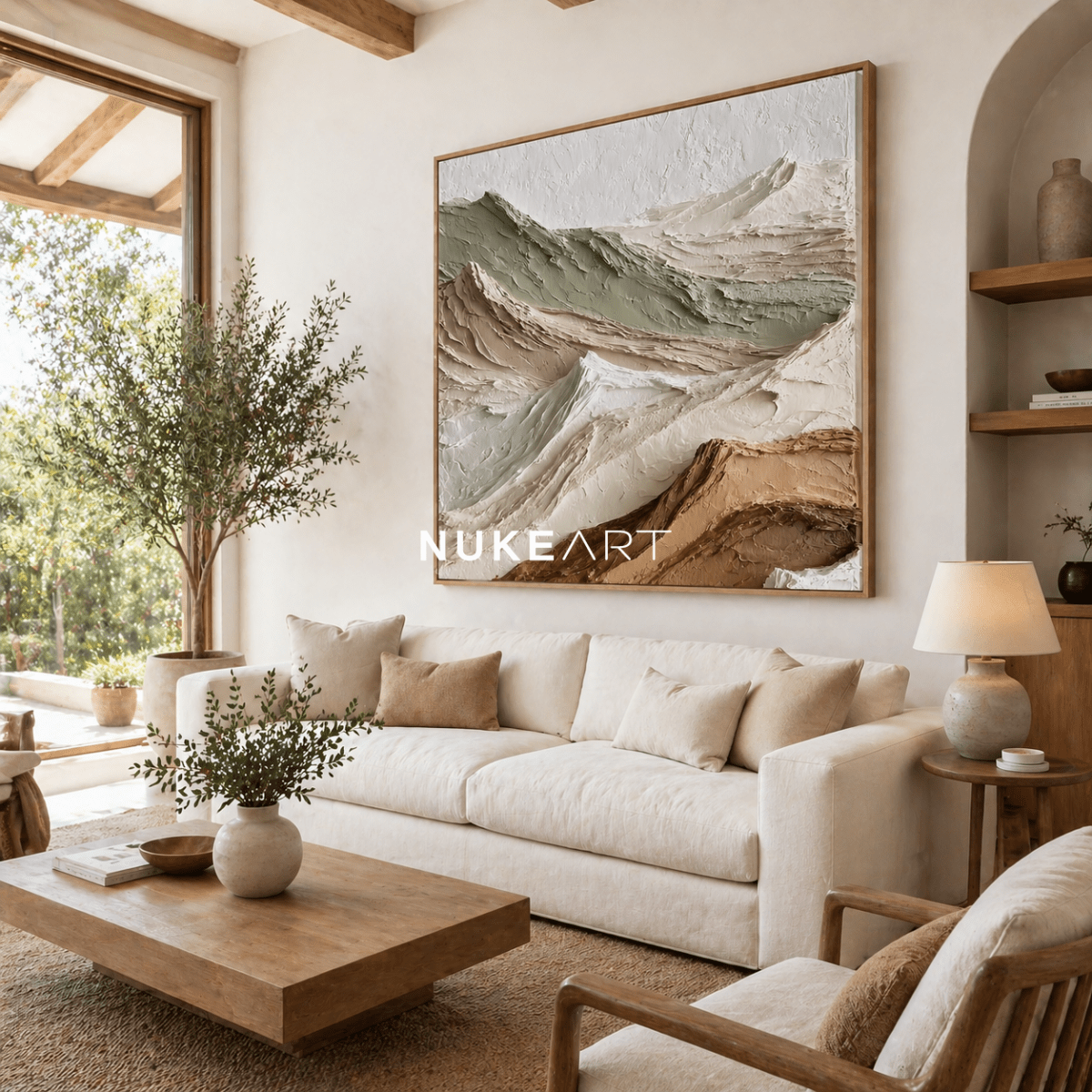 Textured Mountain Wall Art “Silent Horizon” - nukeart