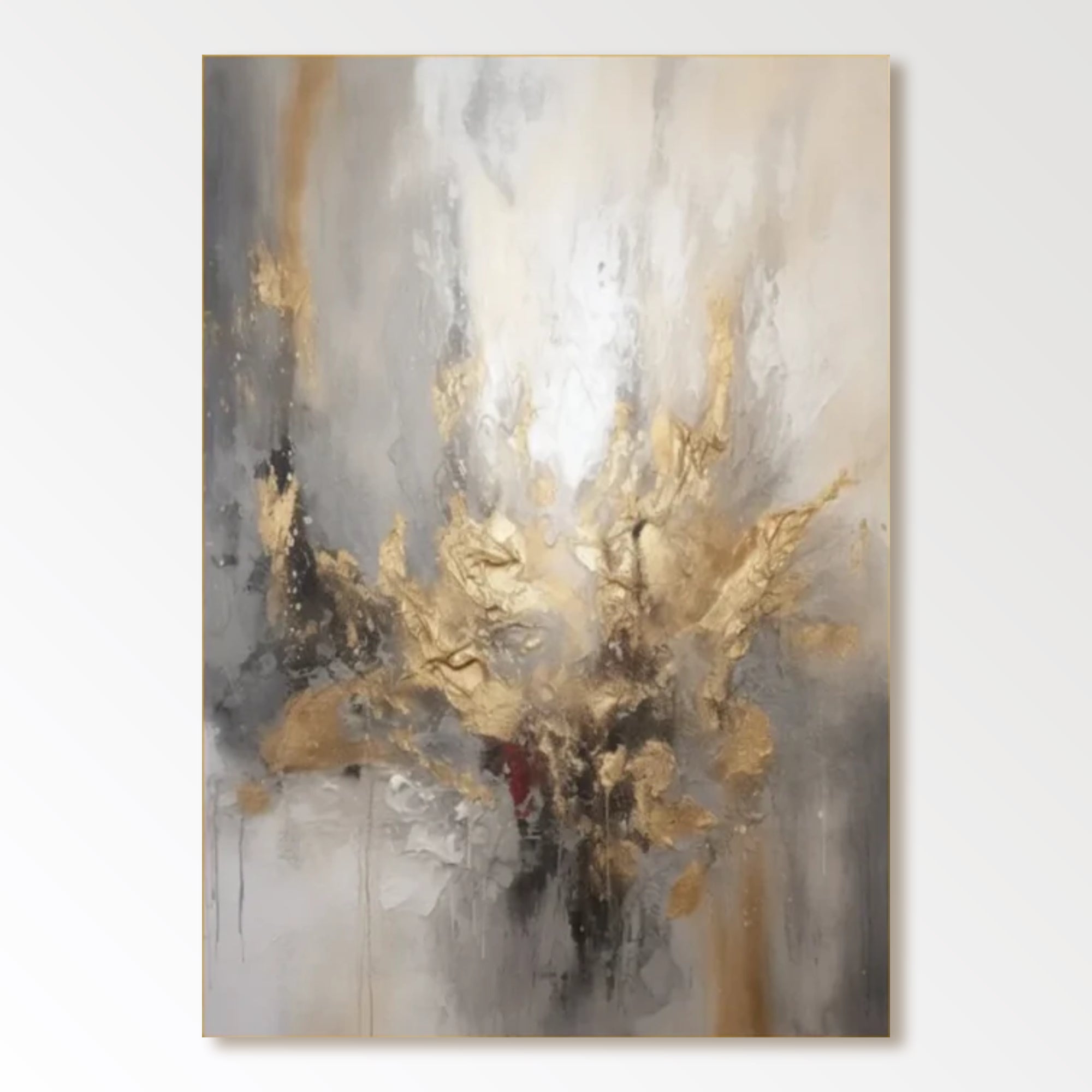 Gold Abstract Wall Art "Radiant Core Eruption"