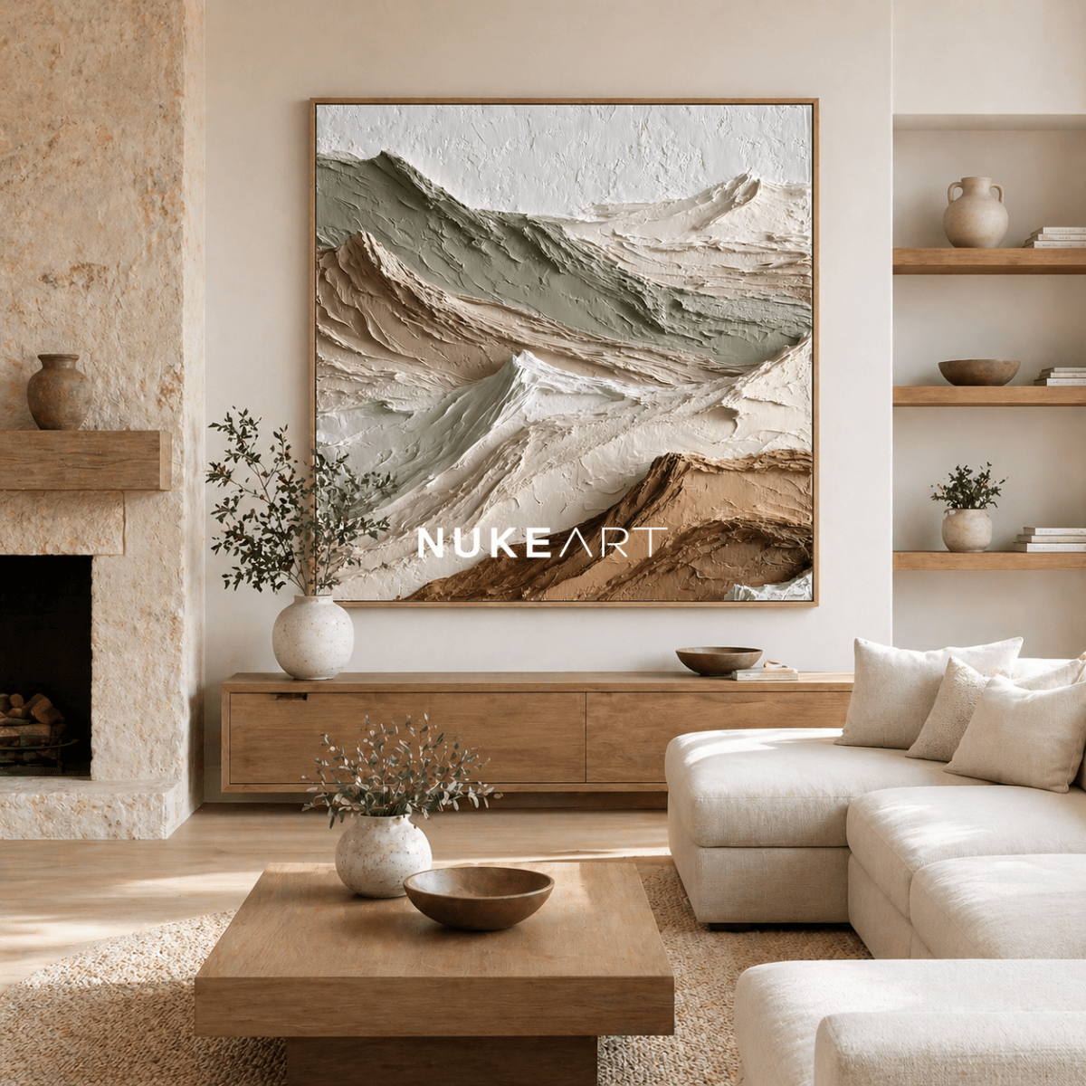 Textured Mountain Wall Art “Silent Horizon” - nukeart