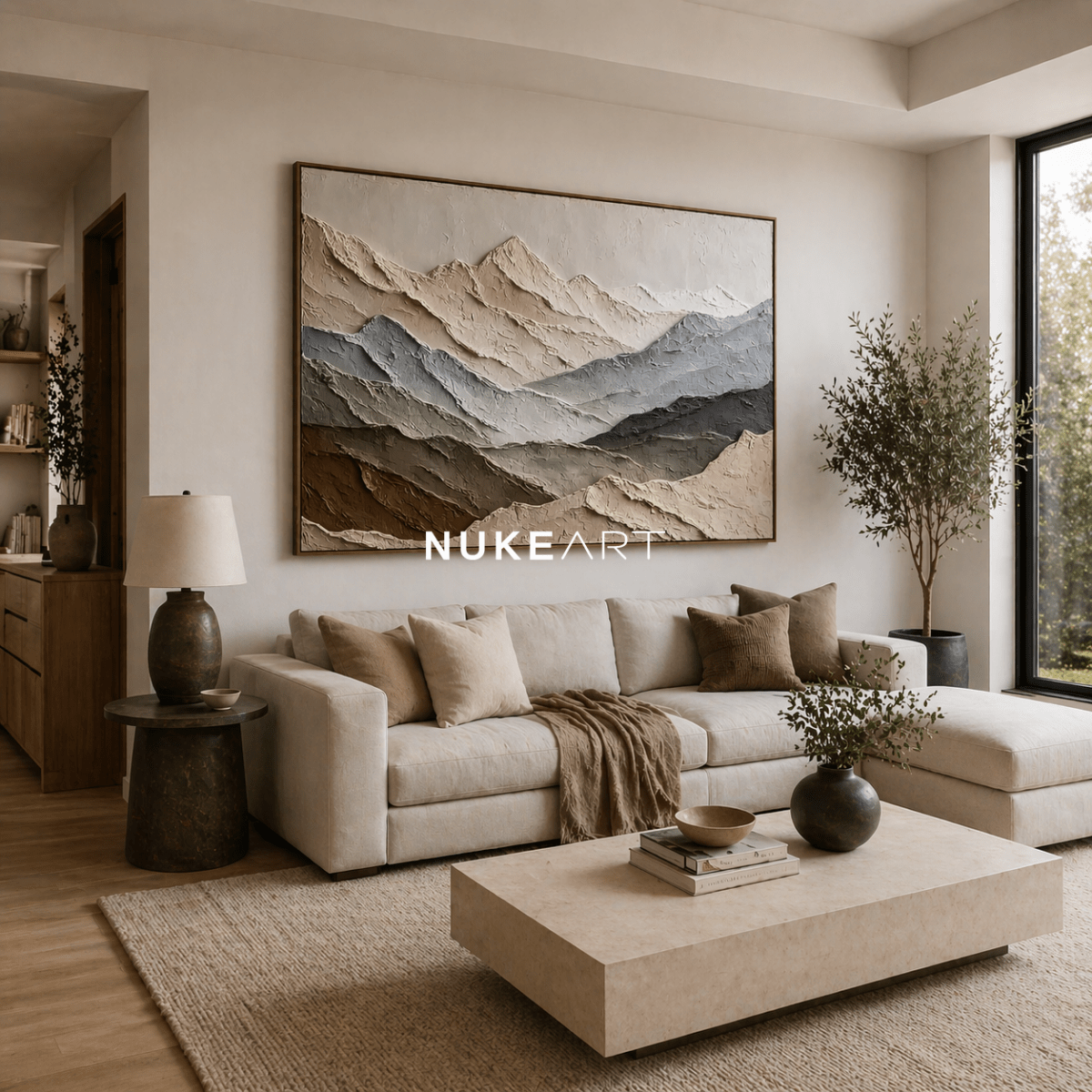 Plaster Abstract Wall Art “Whispered Relief” - nukeart