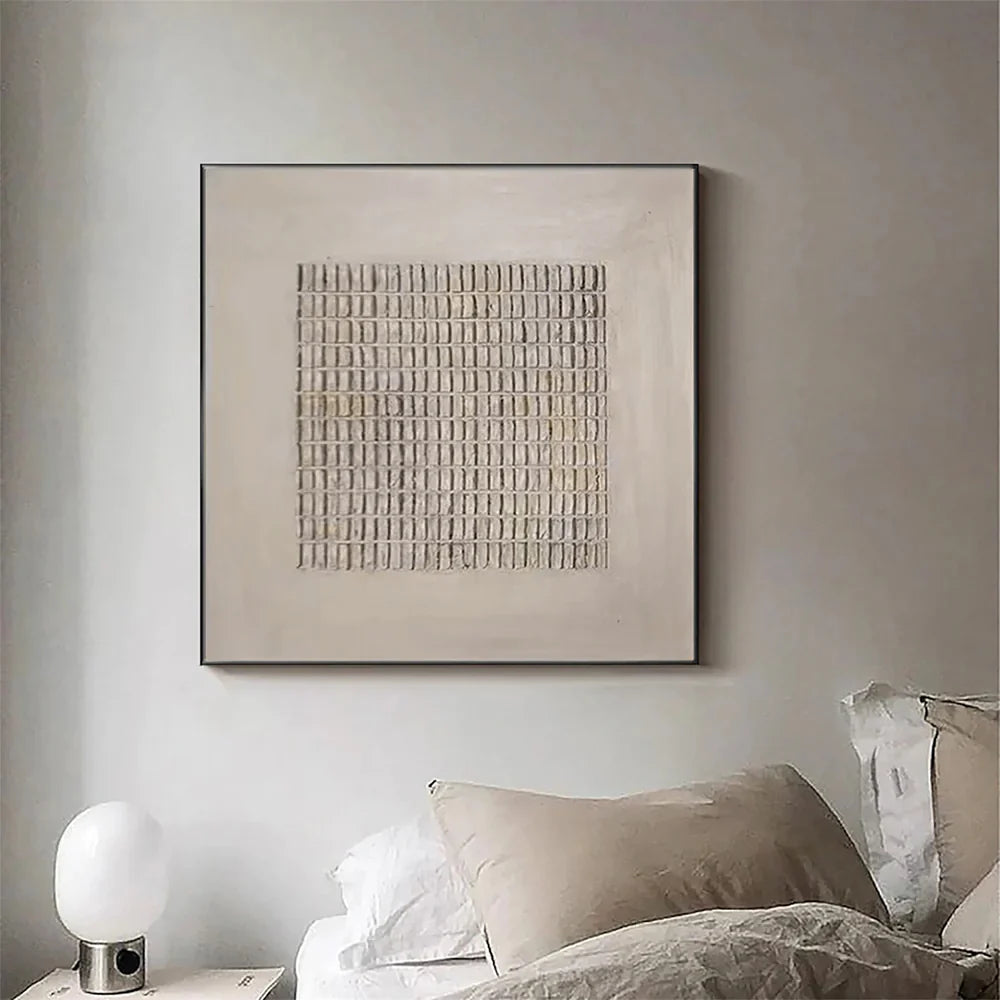 Minimalist Textured Wall Art "Silent Grid Formation"
