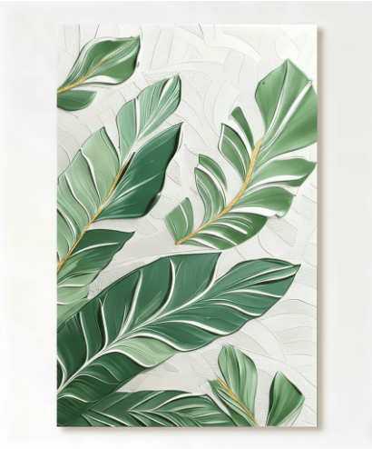 Customize Order - Plaster Painting "Feuilles Tropicales" - nukeart