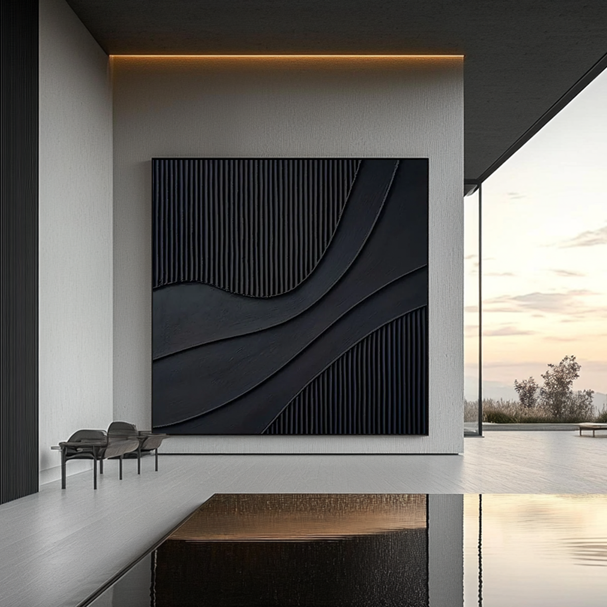 Minimalistisches Gemälde „Victor Sombre“