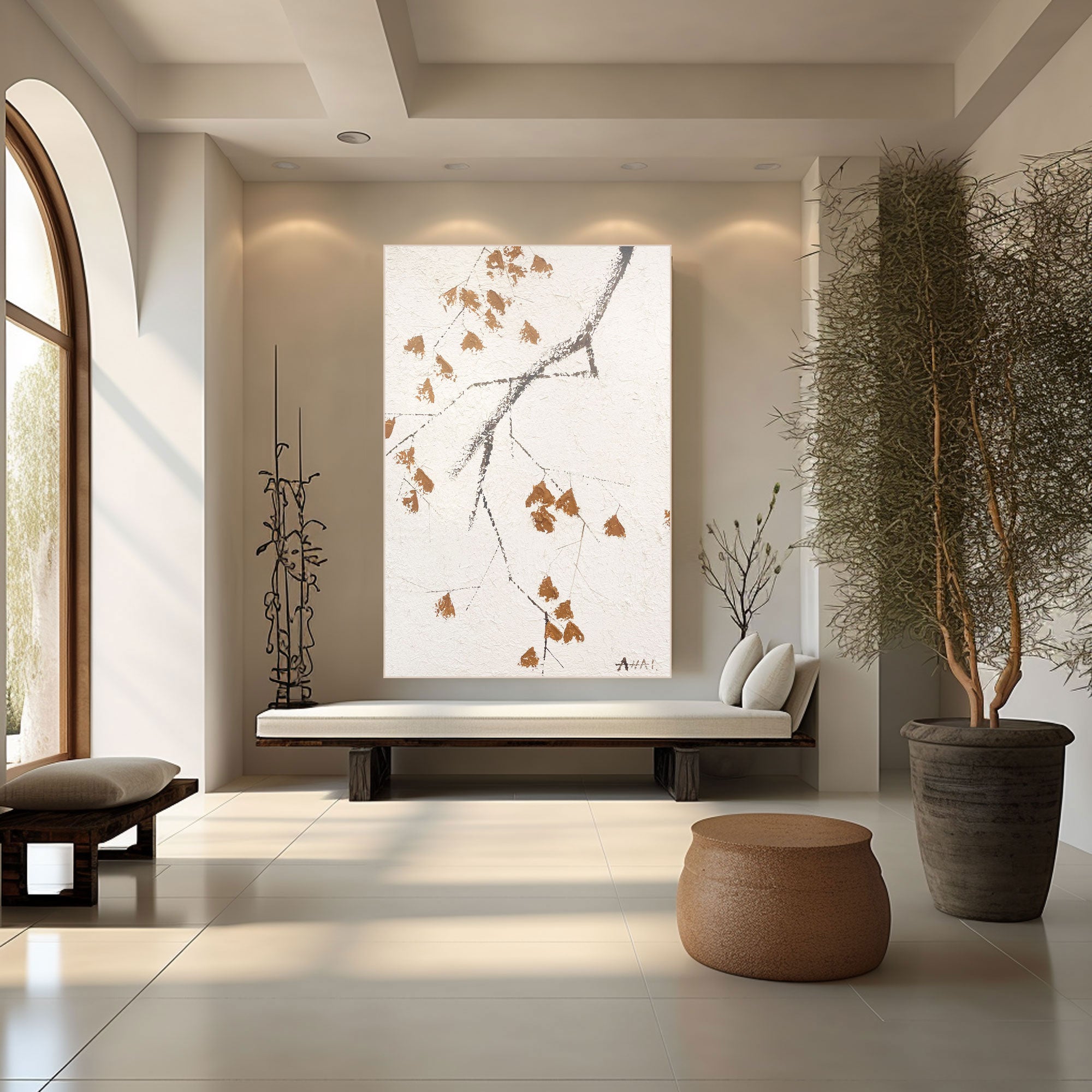 Abstract Painting "Fallet av Löv”