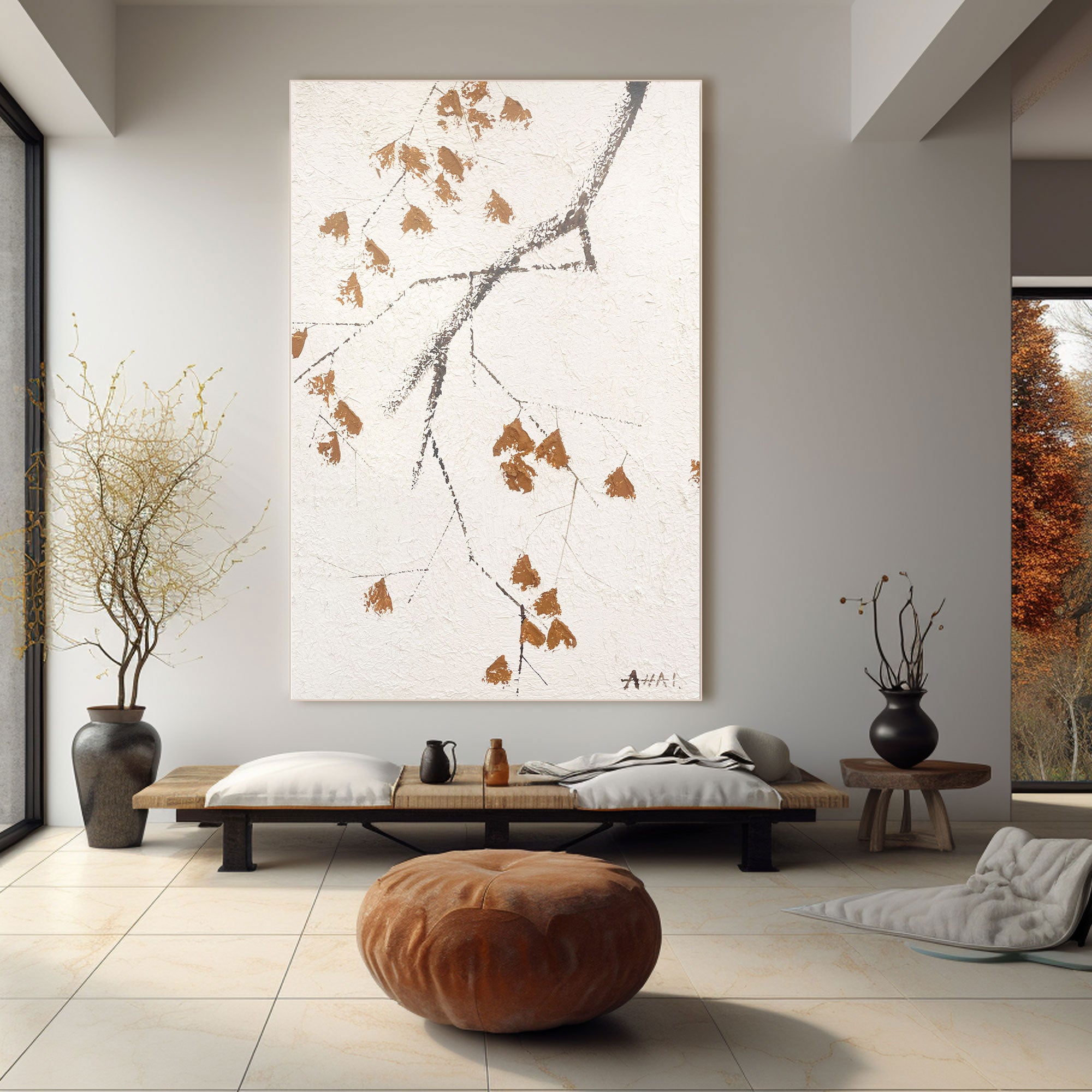 Abstract Painting "Fallet av Löv”