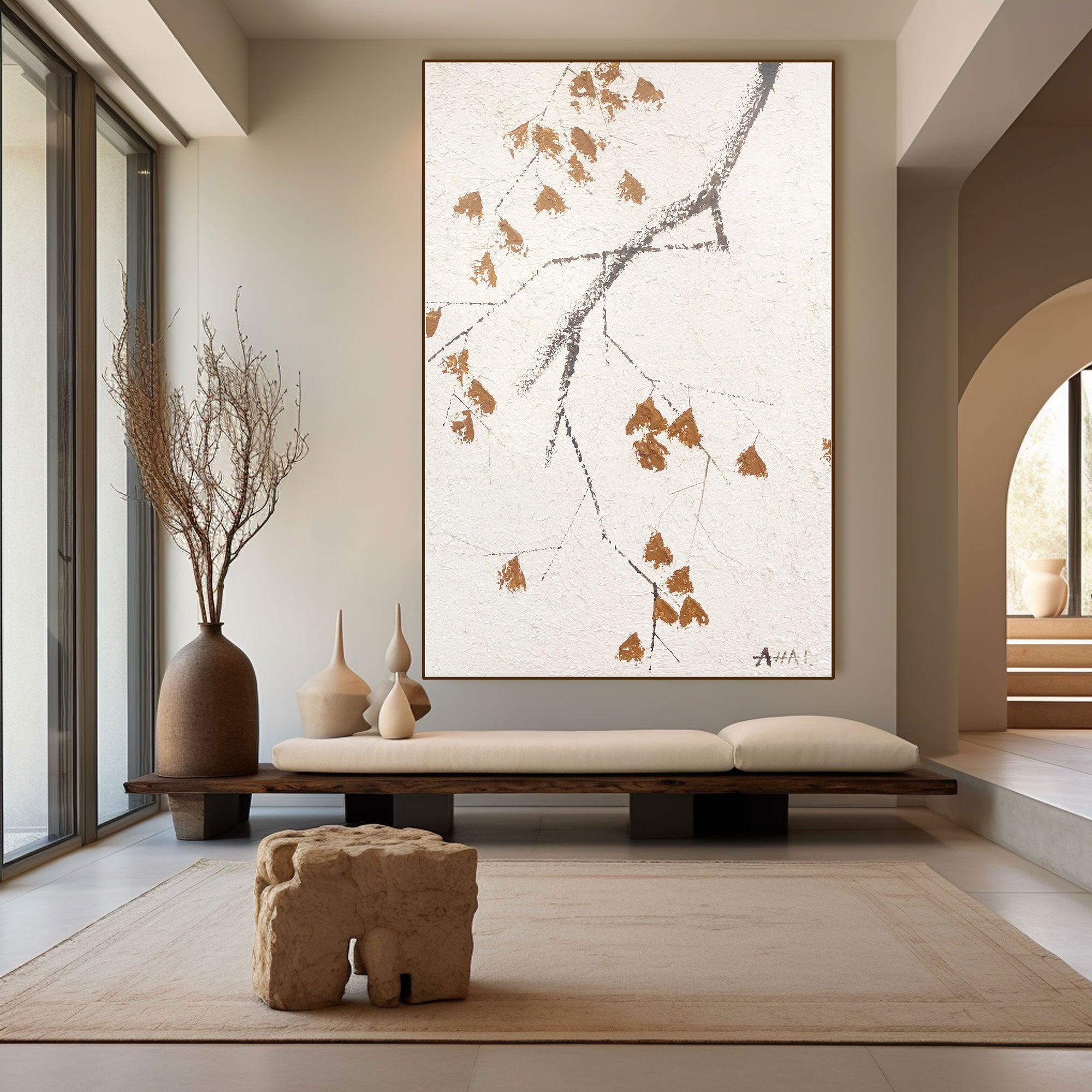 Abstract Painting "Fallet av Löv”