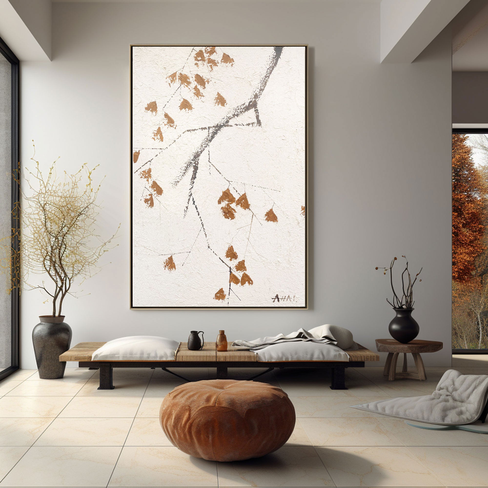 Abstract Painting "Fallet av Löv”