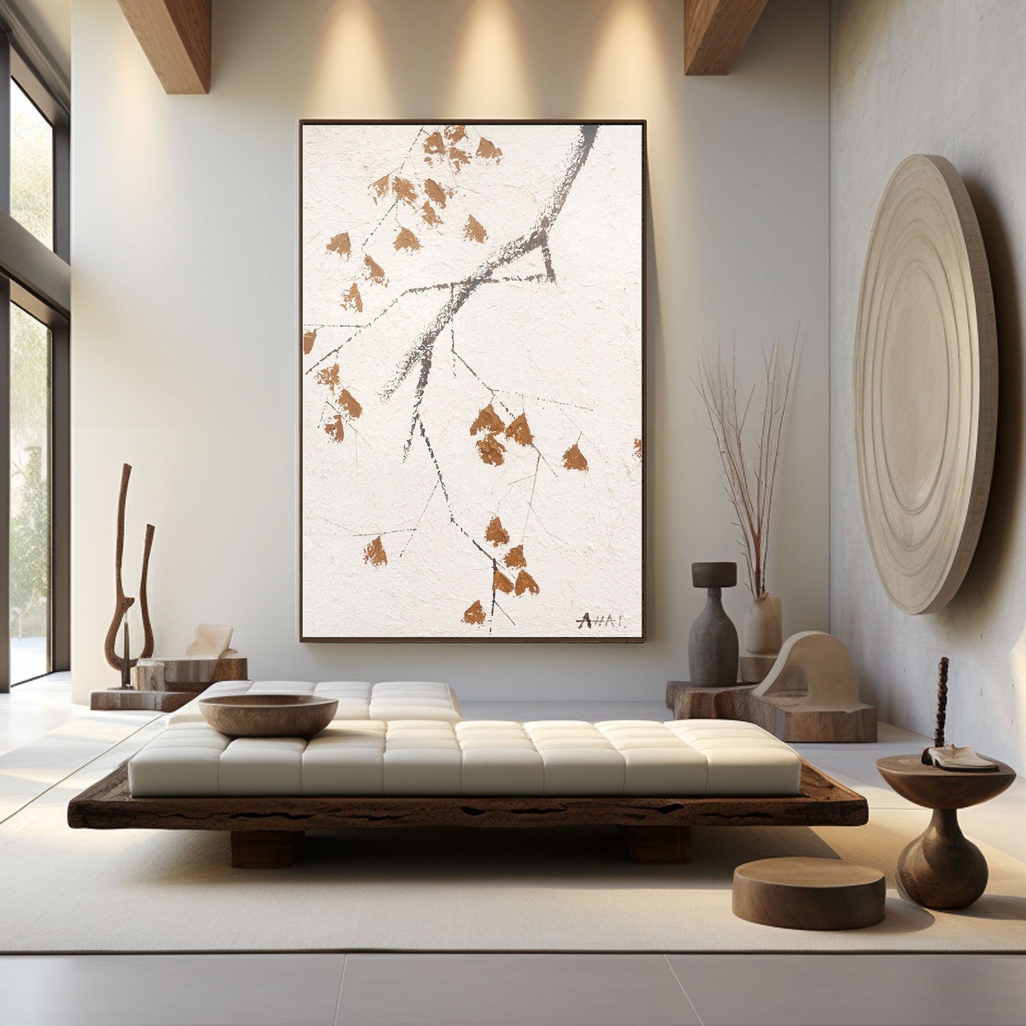 Abstract Painting "Fallet av Löv”