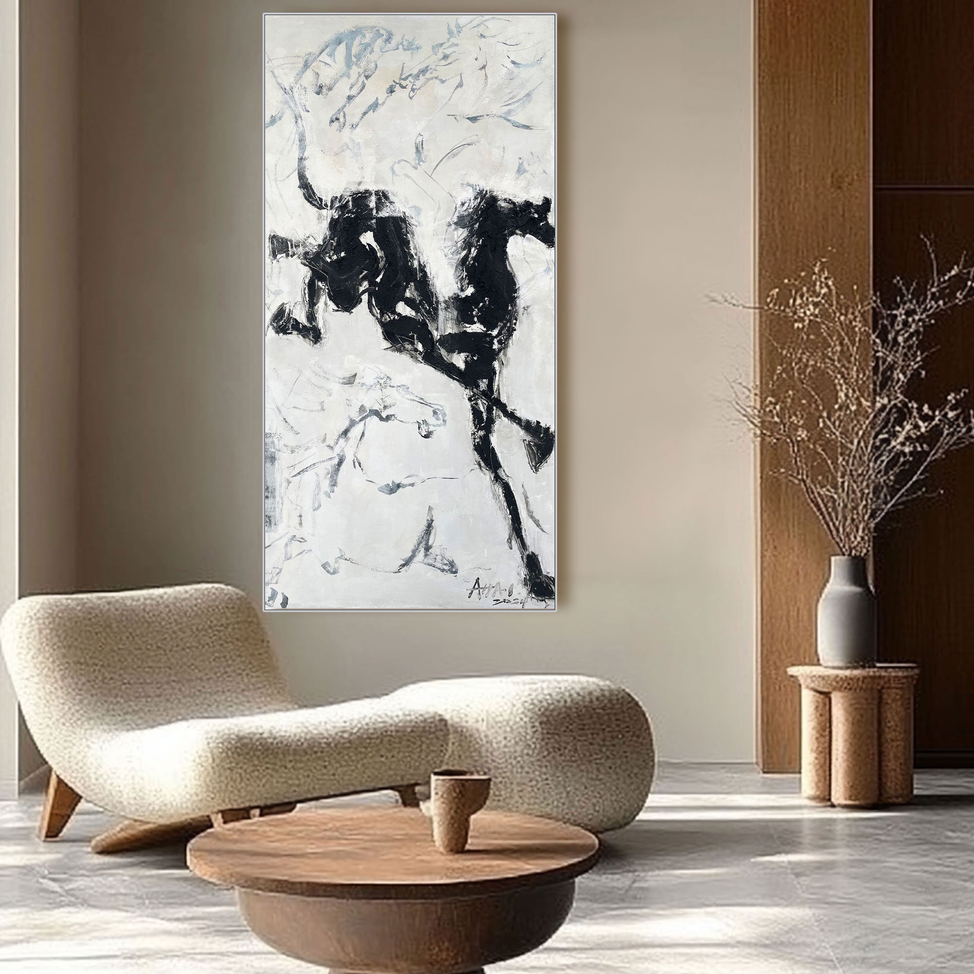Tableau abstrait "Caballos de la Libertad"