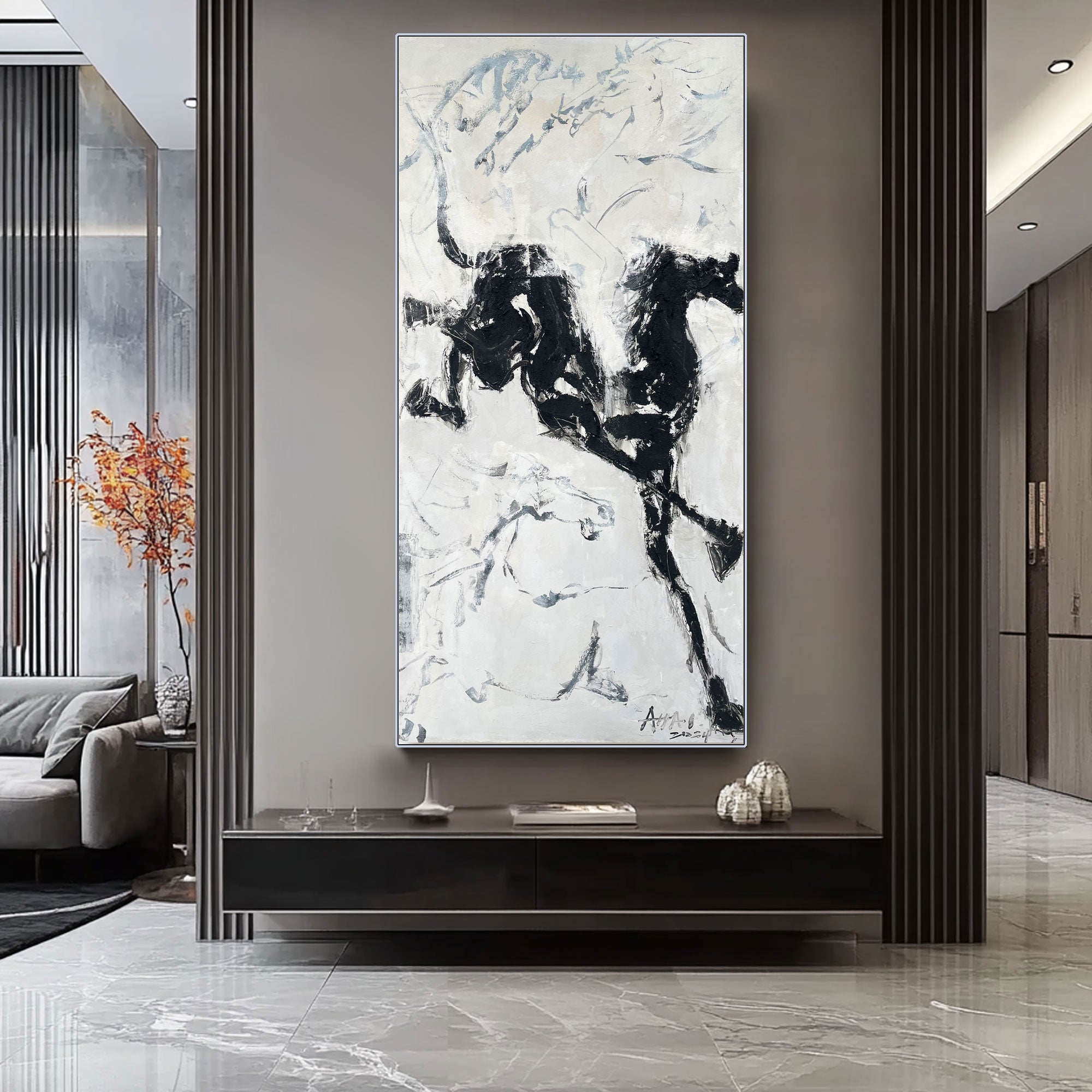 Tableau abstrait "Caballos de la Libertad"