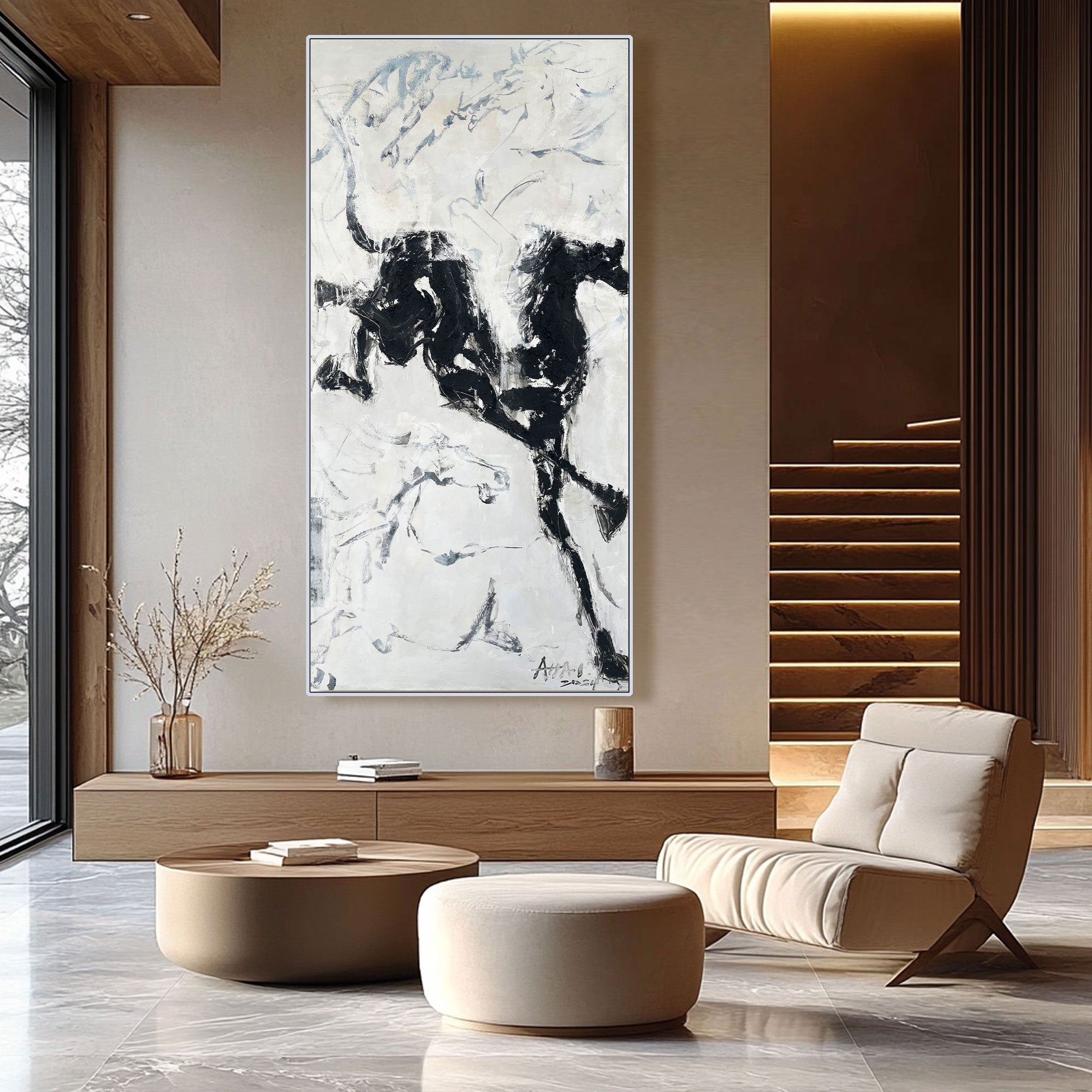 Tableau abstrait "Caballos de la Libertad"