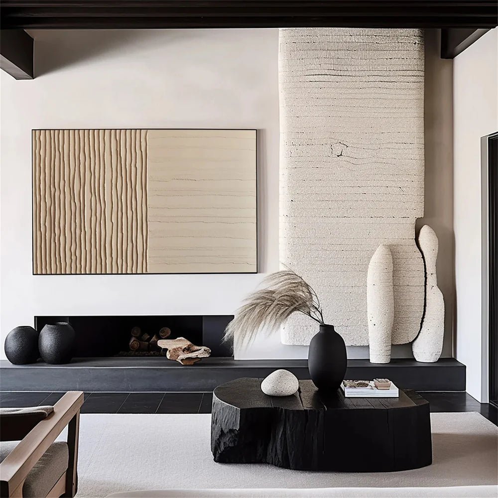 Minimalist Textured Wall Art " Dual Rhythm Structure" - nukeart