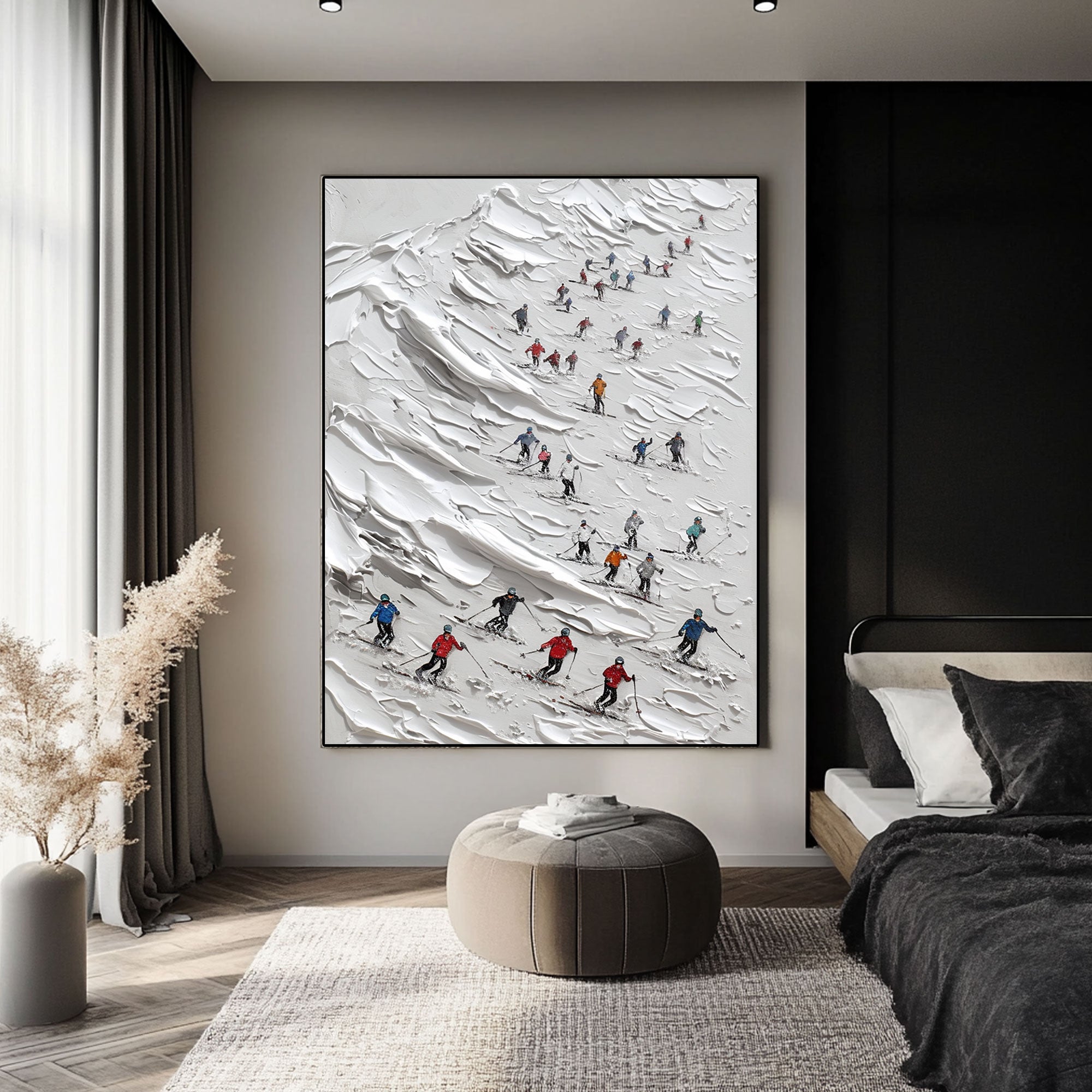White Minimalist Painting “Glisse d’Hiver"