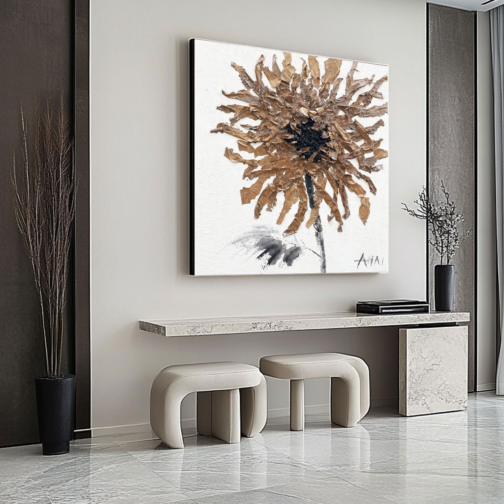 Tableau abstrait "Fallet av Solen"