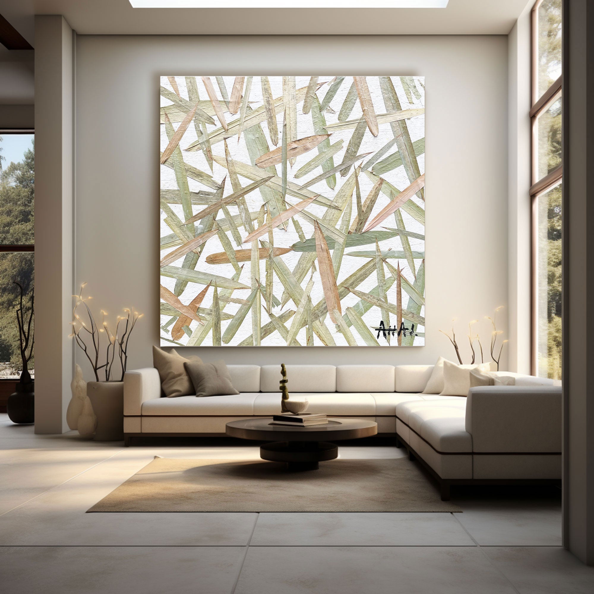 Abstract Painting "Gröna Drömmar”