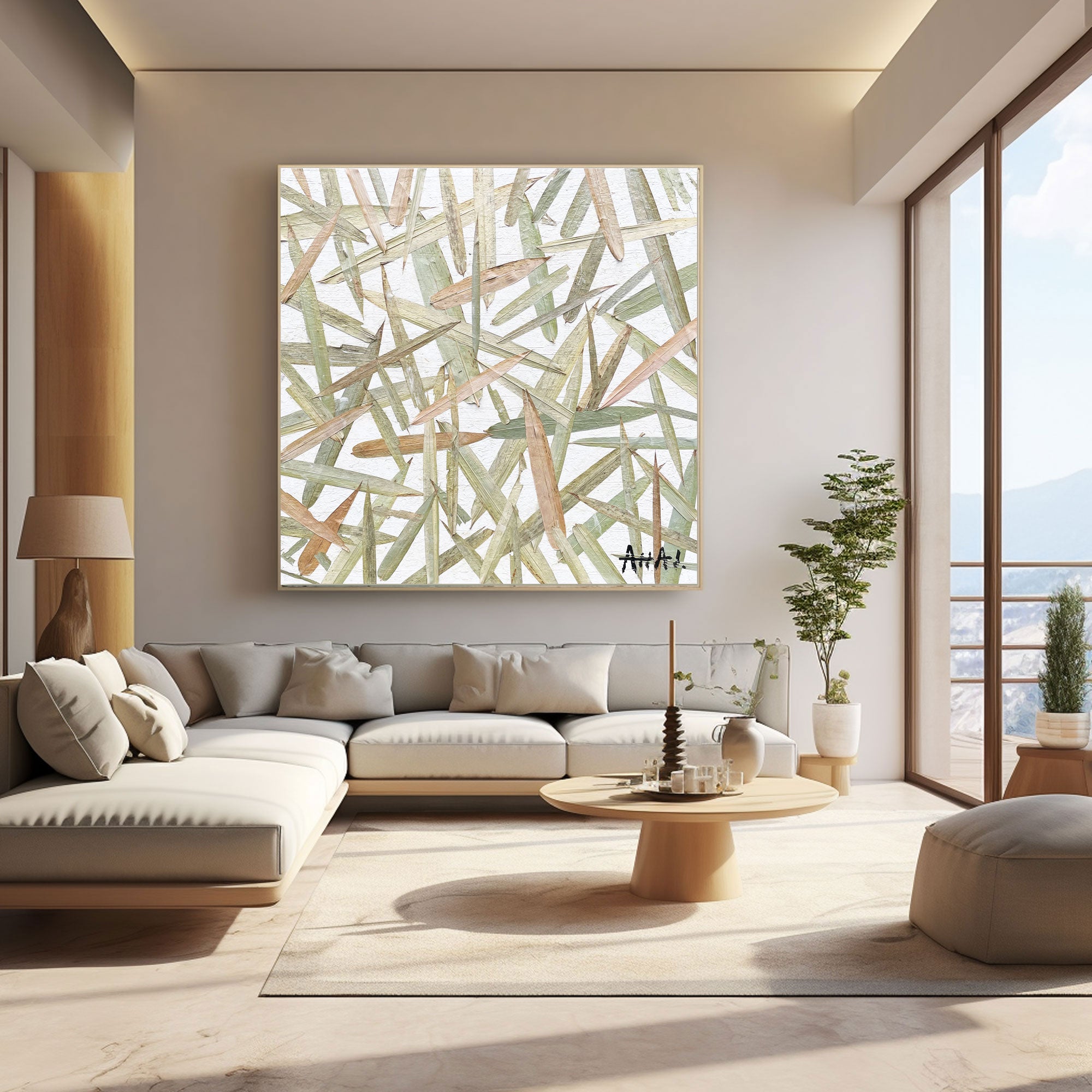 Abstract Painting "Gröna Drömmar”
