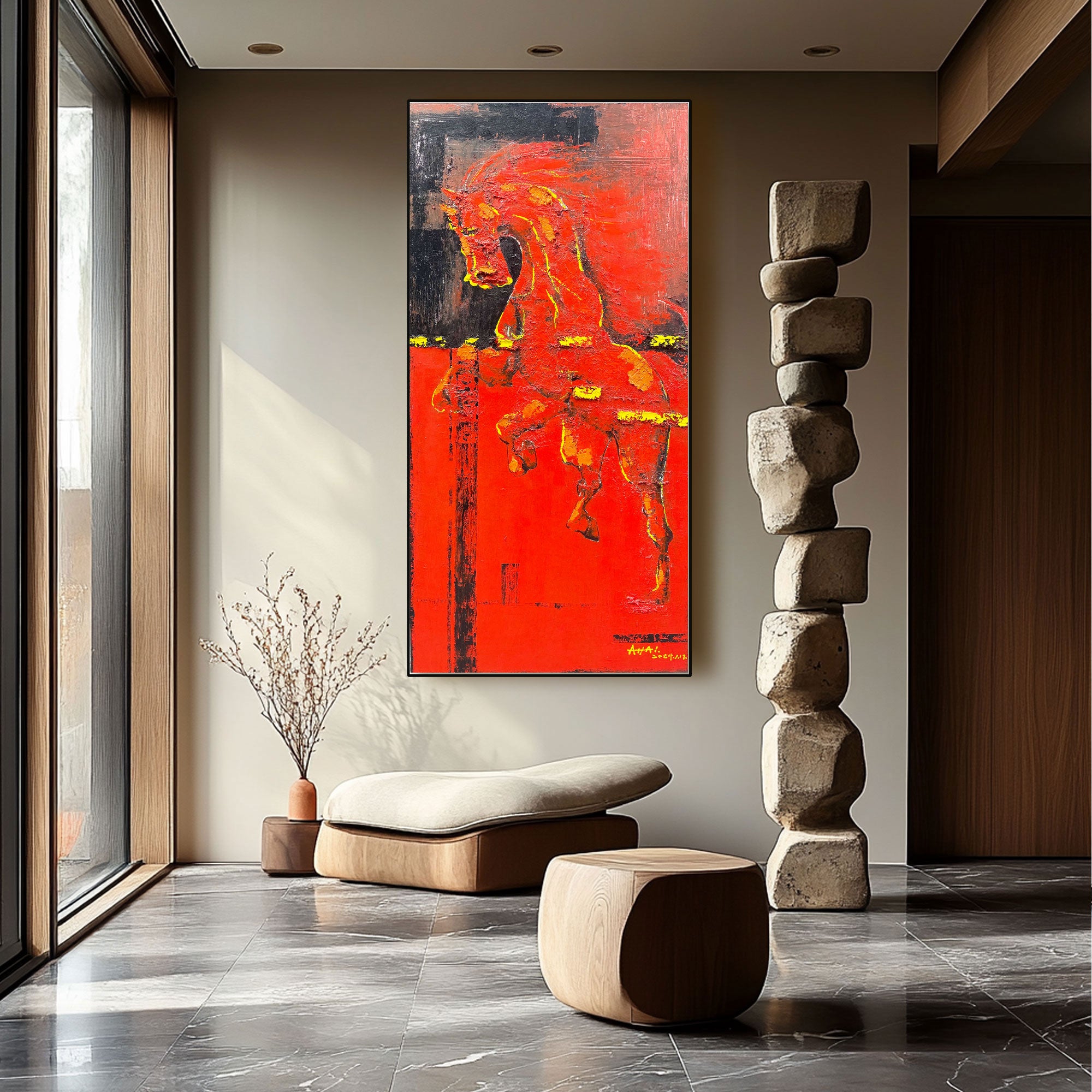 Peinture abstraite « Rödhetens Kraft »