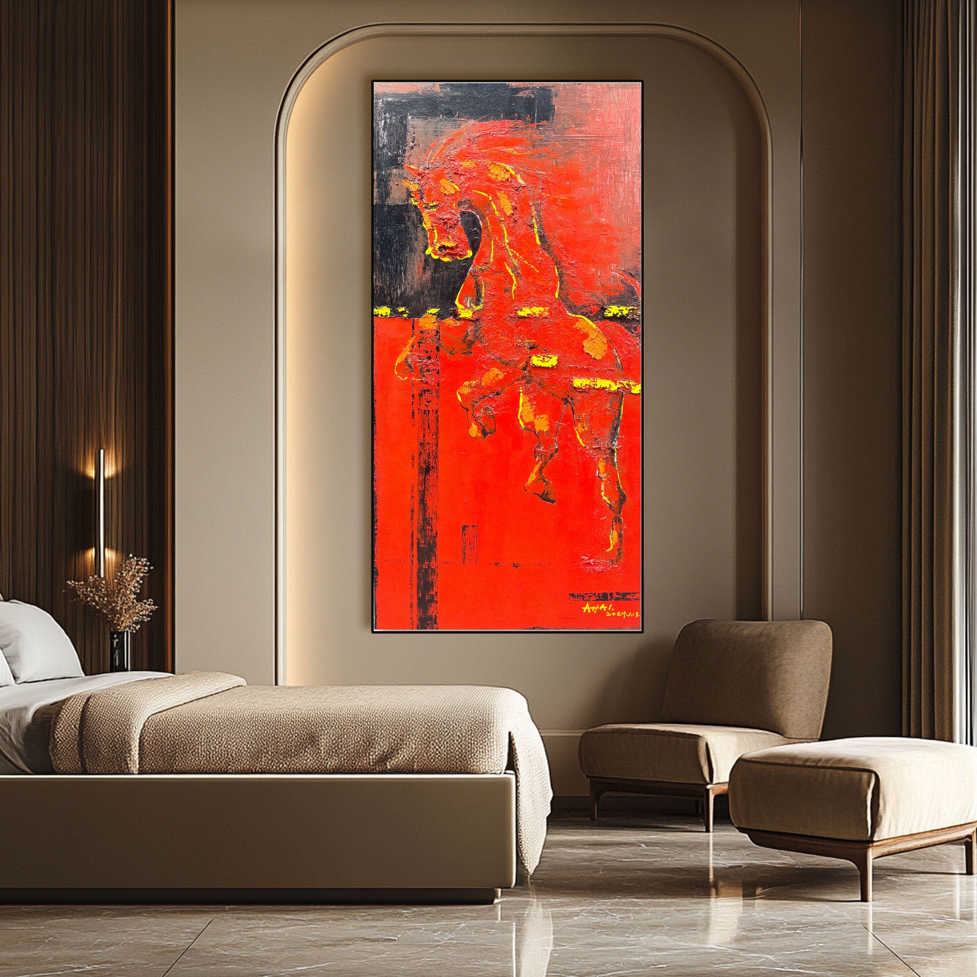 Peinture abstraite « Rödhetens Kraft »