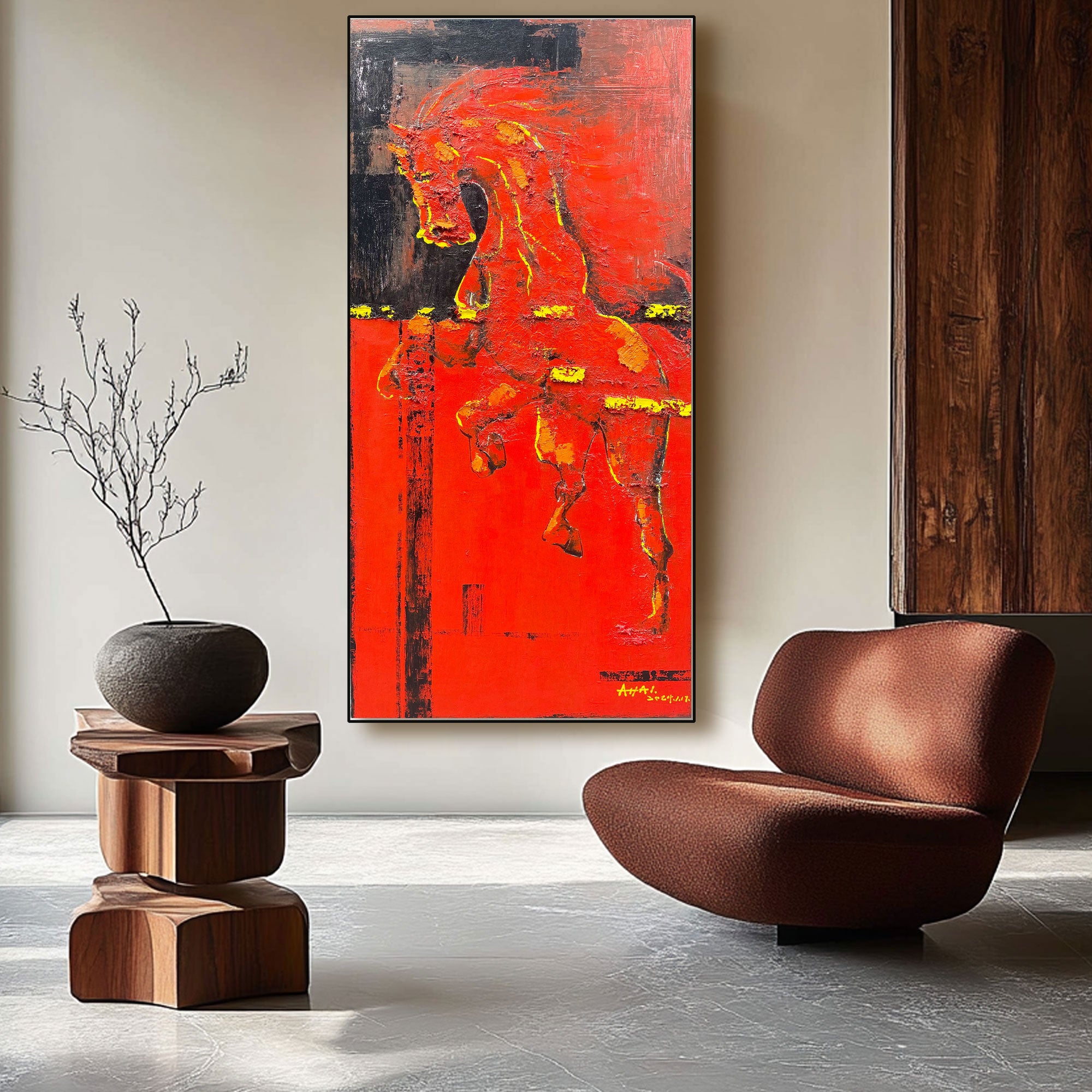 Peinture abstraite « Rödhetens Kraft »