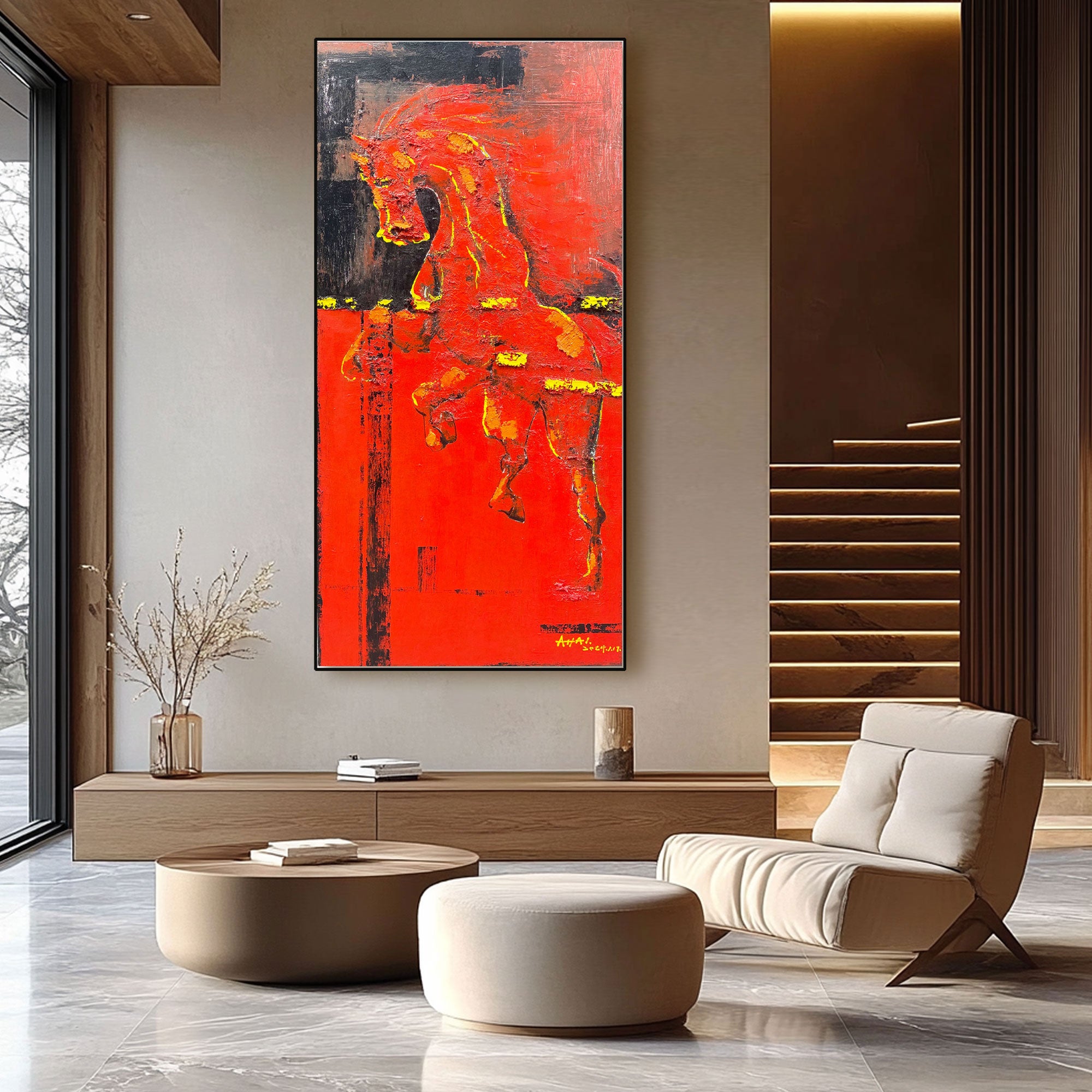 Peinture abstraite « Rödhetens Kraft »