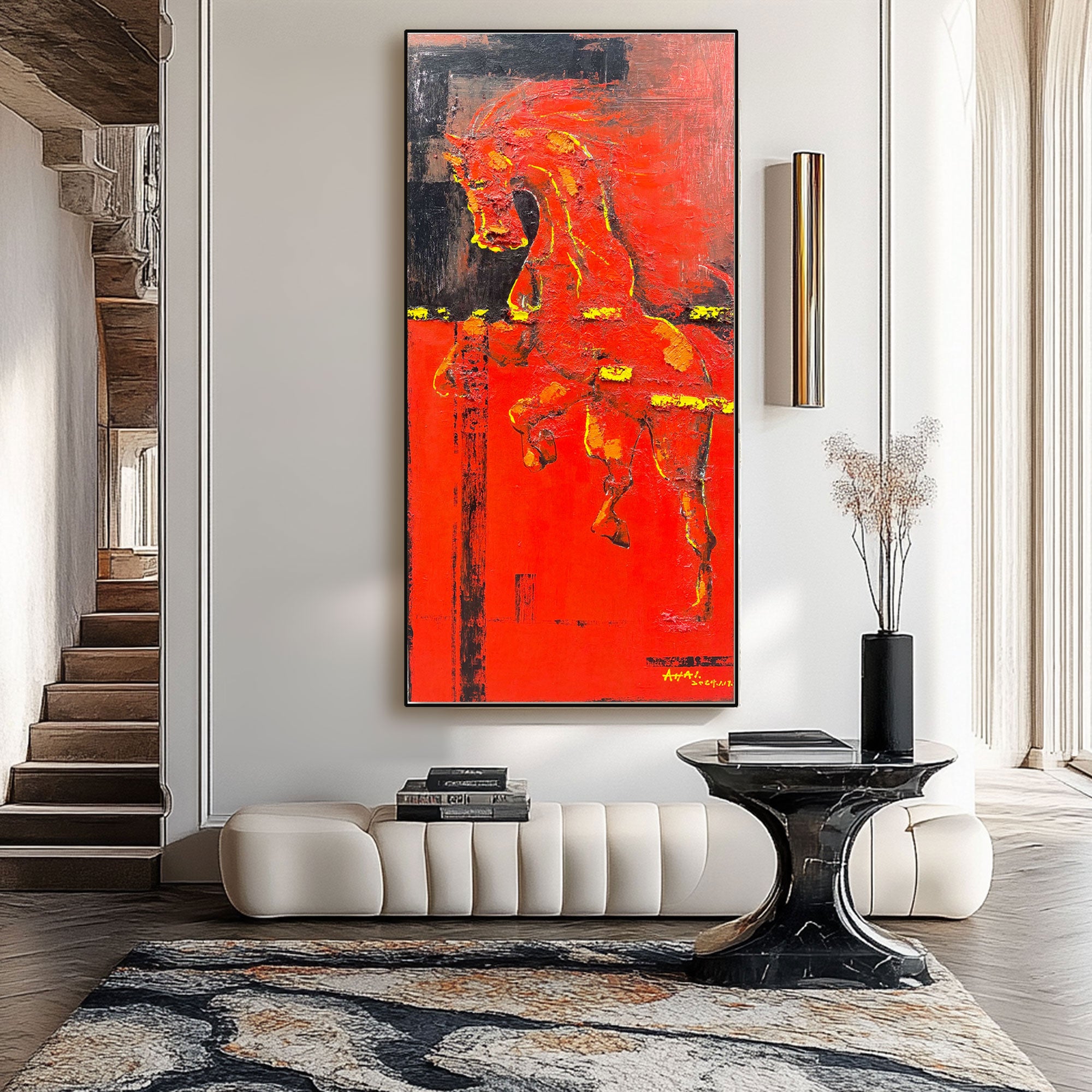Peinture abstraite « Rödhetens Kraft »