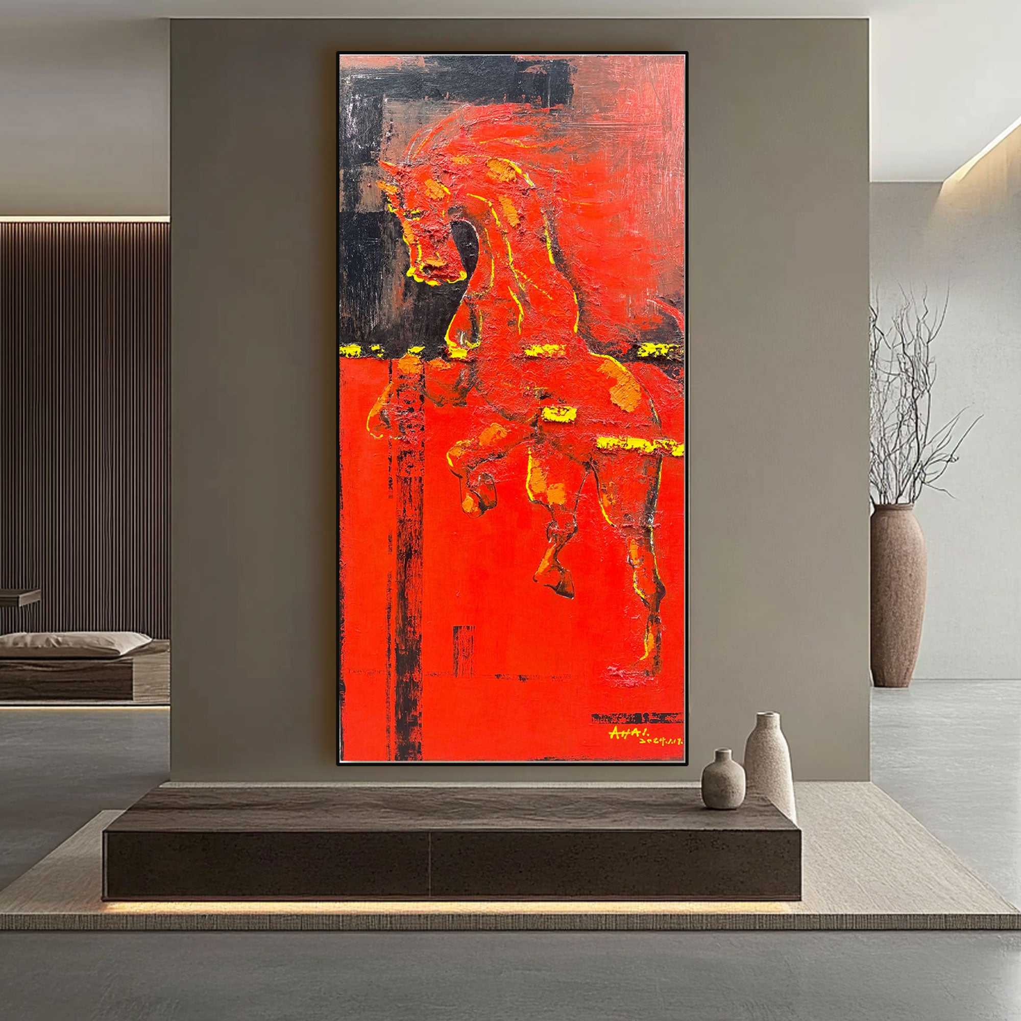 Peinture abstraite « Rödhetens Kraft »