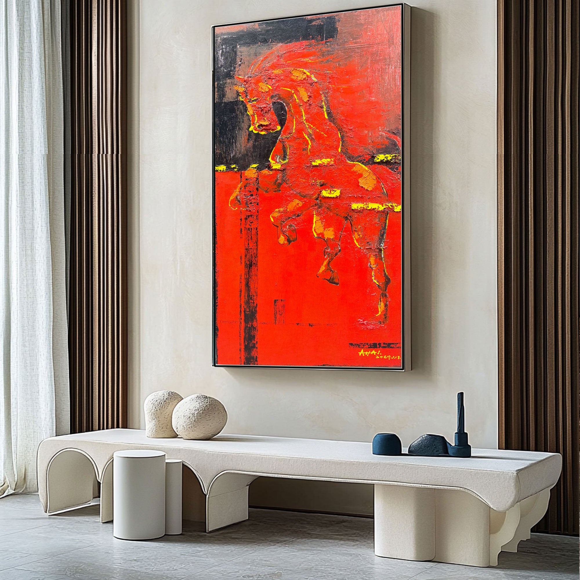 Peinture abstraite « Rödhetens Kraft »