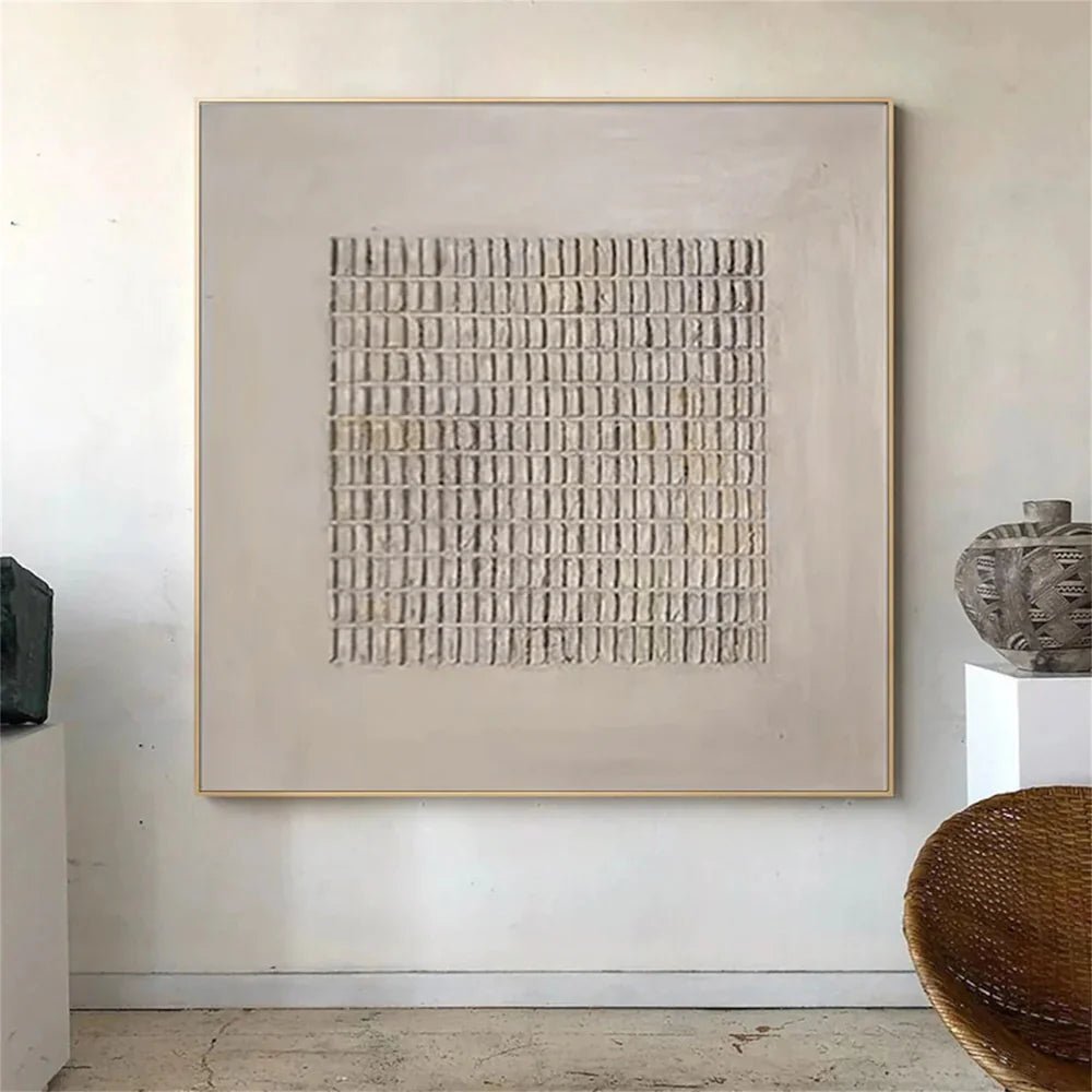 Minimalist Textured Wall Art "Silent Grid Formation" - nukeart