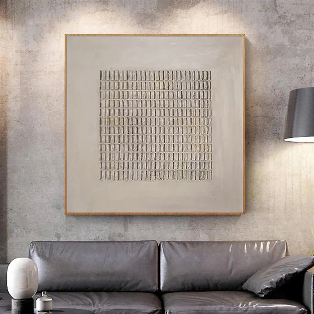Minimalist Textured Wall Art "Silent Grid Formation" - nukeart