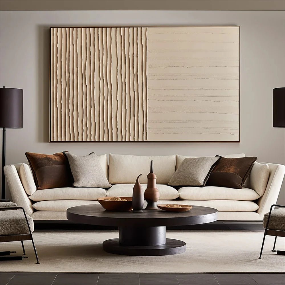 Minimalist Textured Wall Art " Dual Rhythm Structure" - nukeart