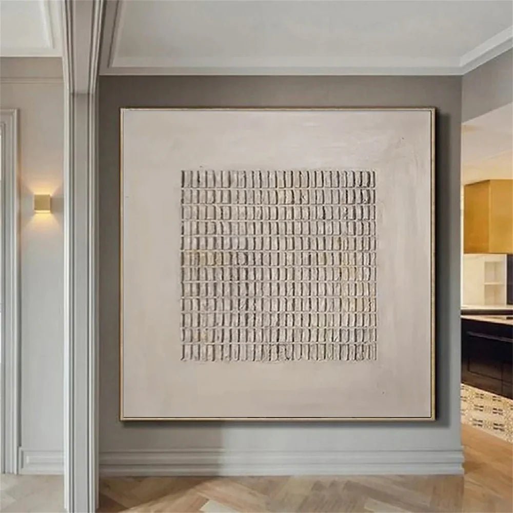 Minimalist Textured Wall Art "Silent Grid Formation" - nukeart