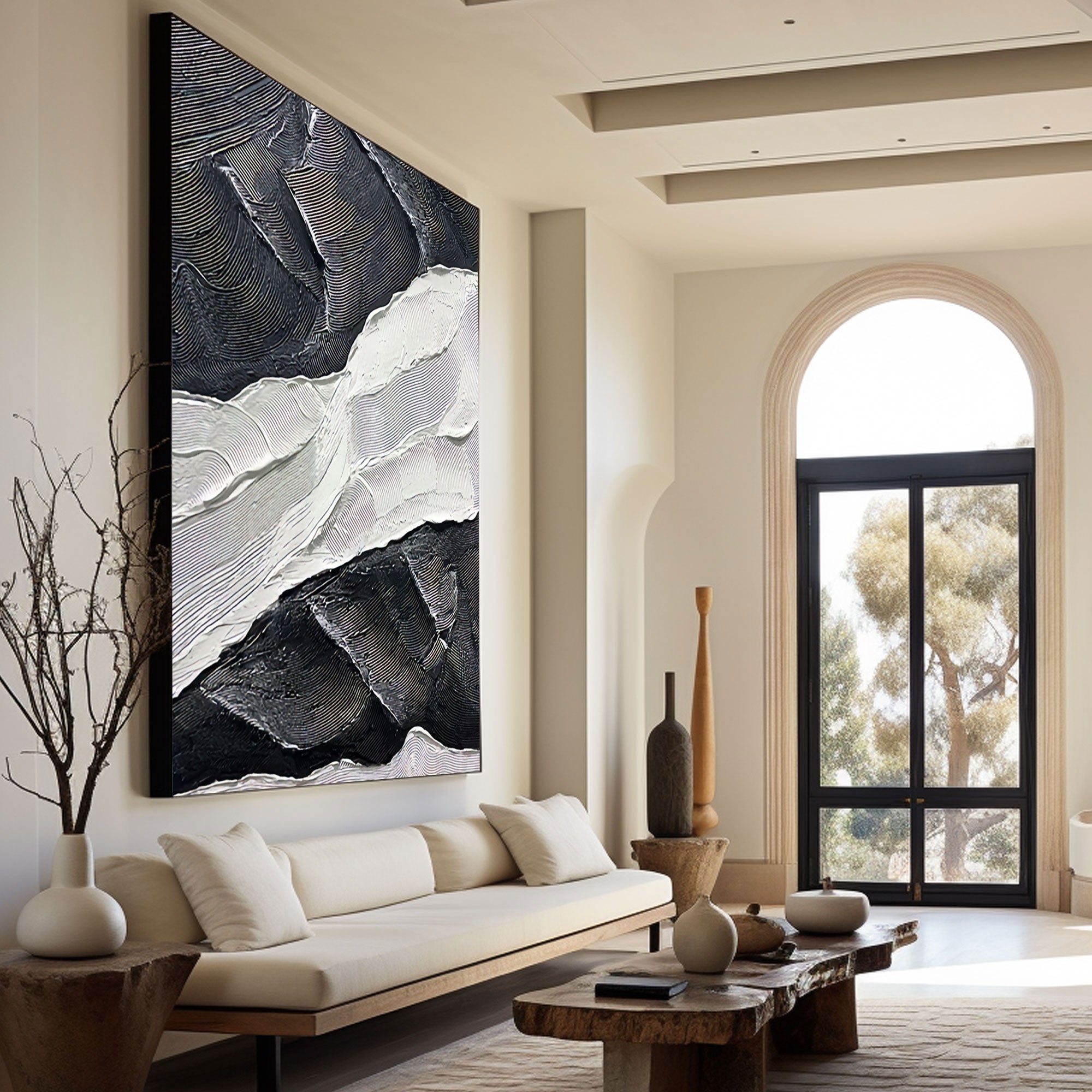 Peinture abstraite en plâtre « Echo »