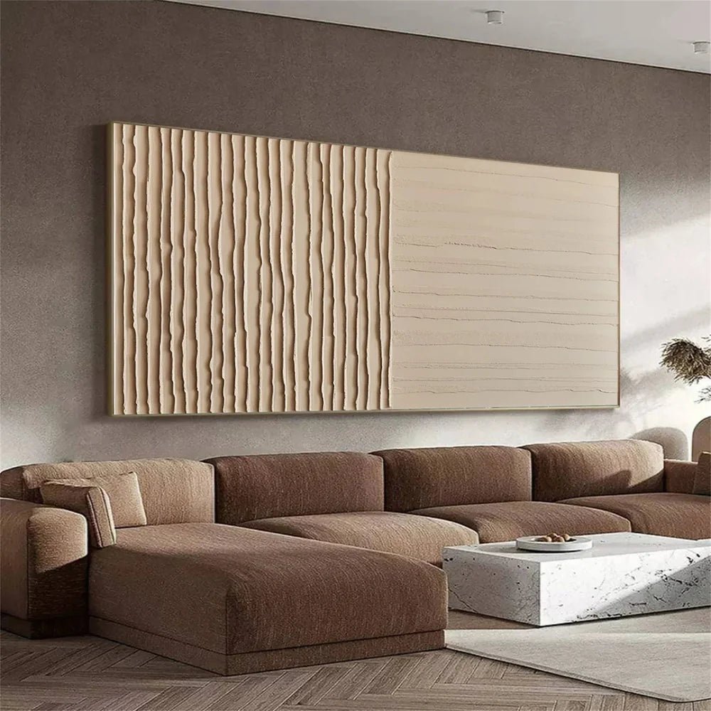 Minimalist Textured Wall Art " Dual Rhythm Structure" - nukeart