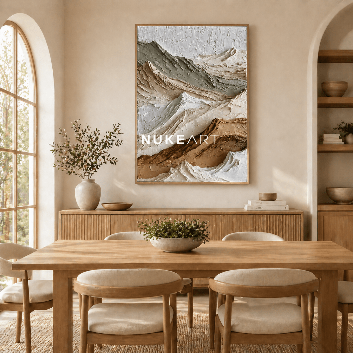 Textured Mountain Wall Art “Drifting Silence” - nukeart