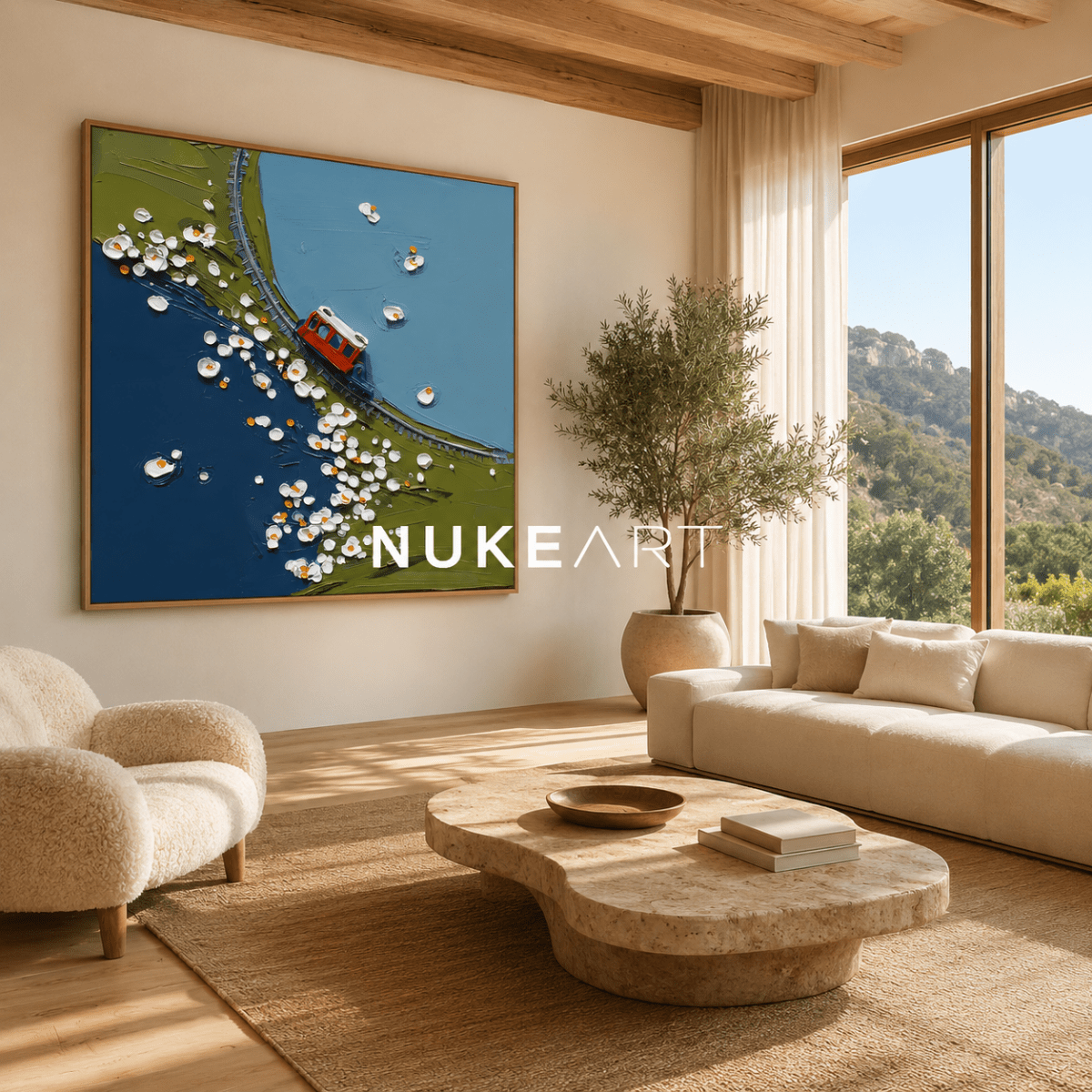 Plaster Painting "Ribera Florecida" - nukeart