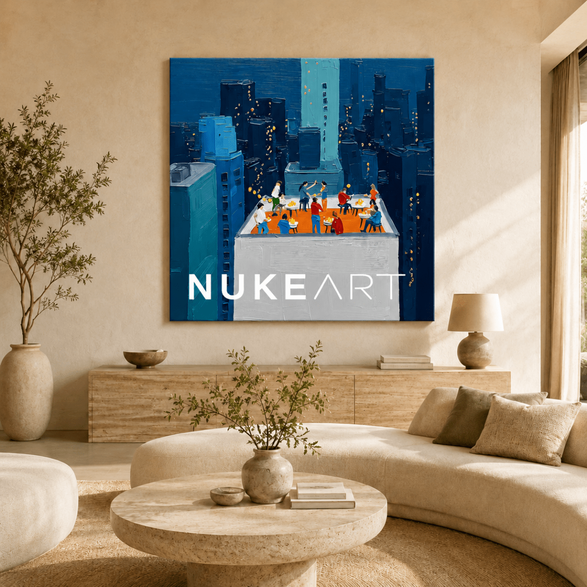 Plaster Painting "Terraza Nocturna" - nukeart