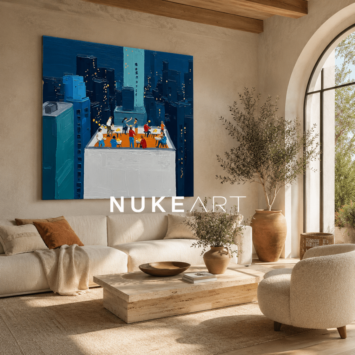 Plaster Painting "Terraza Nocturna" - nukeart