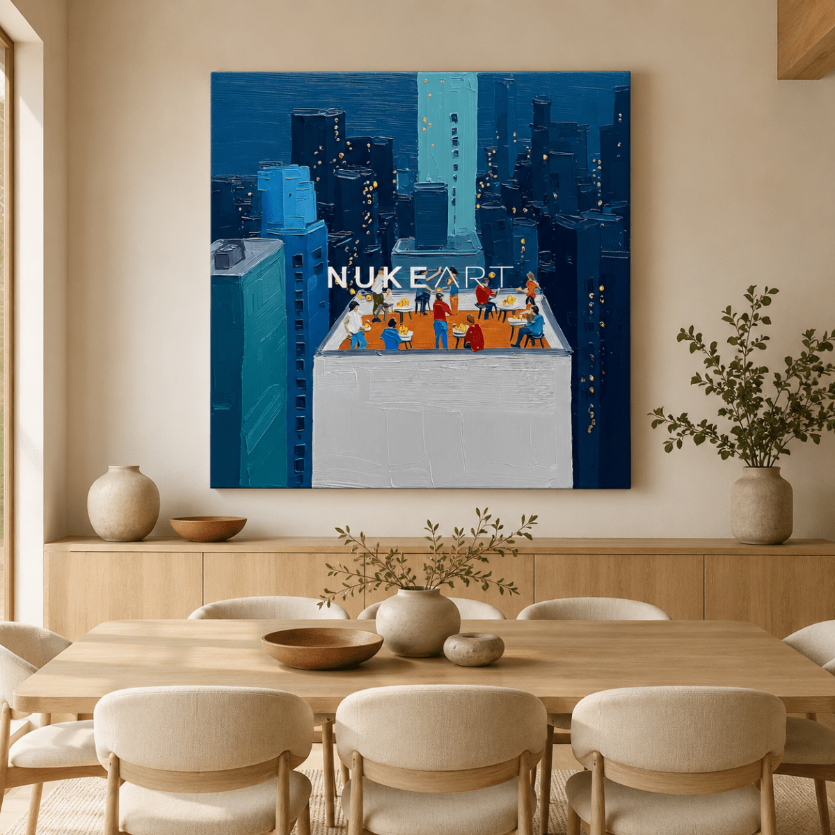 Plaster Painting "Terraza Nocturna" - nukeart