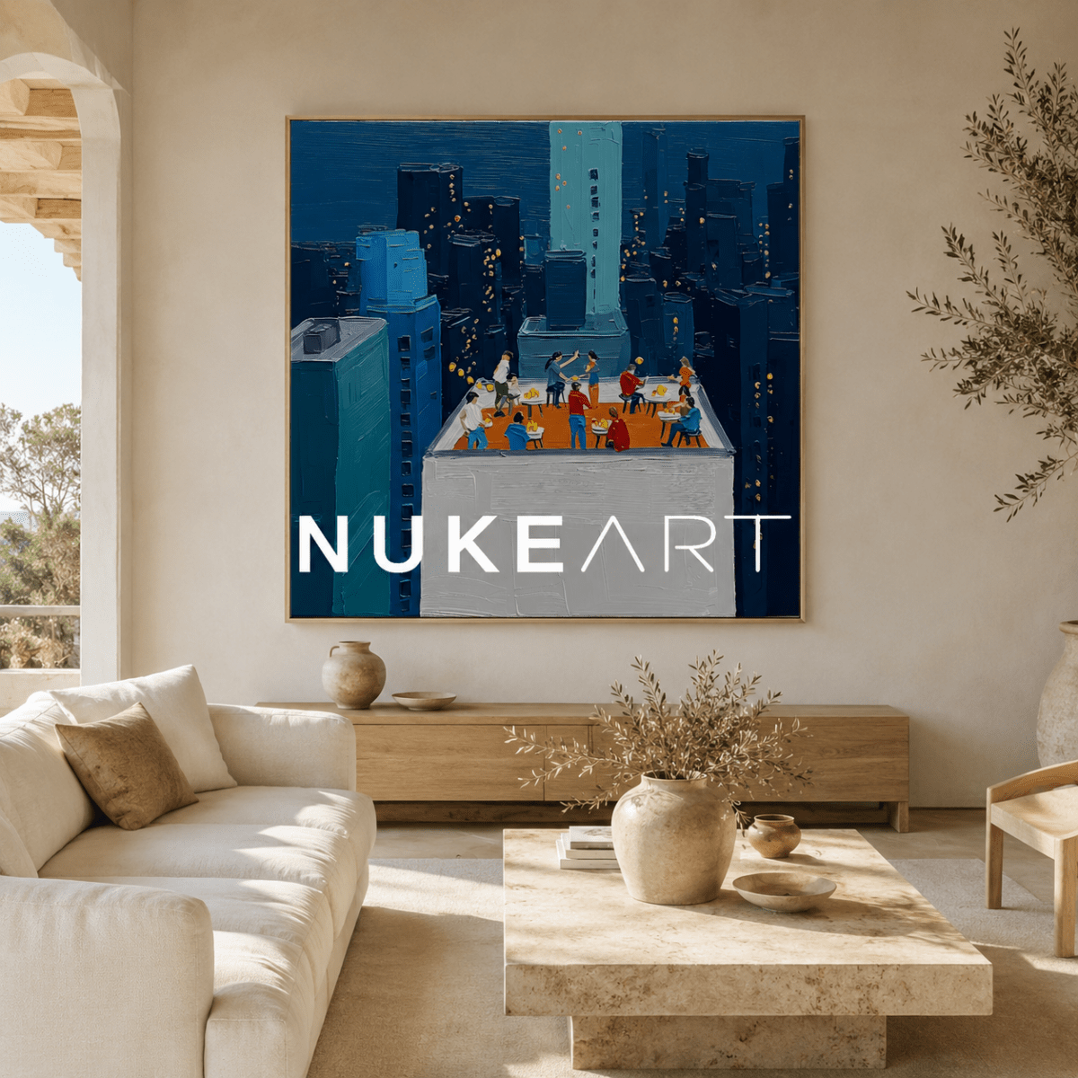Plaster Painting "Terraza Nocturna" - nukeart