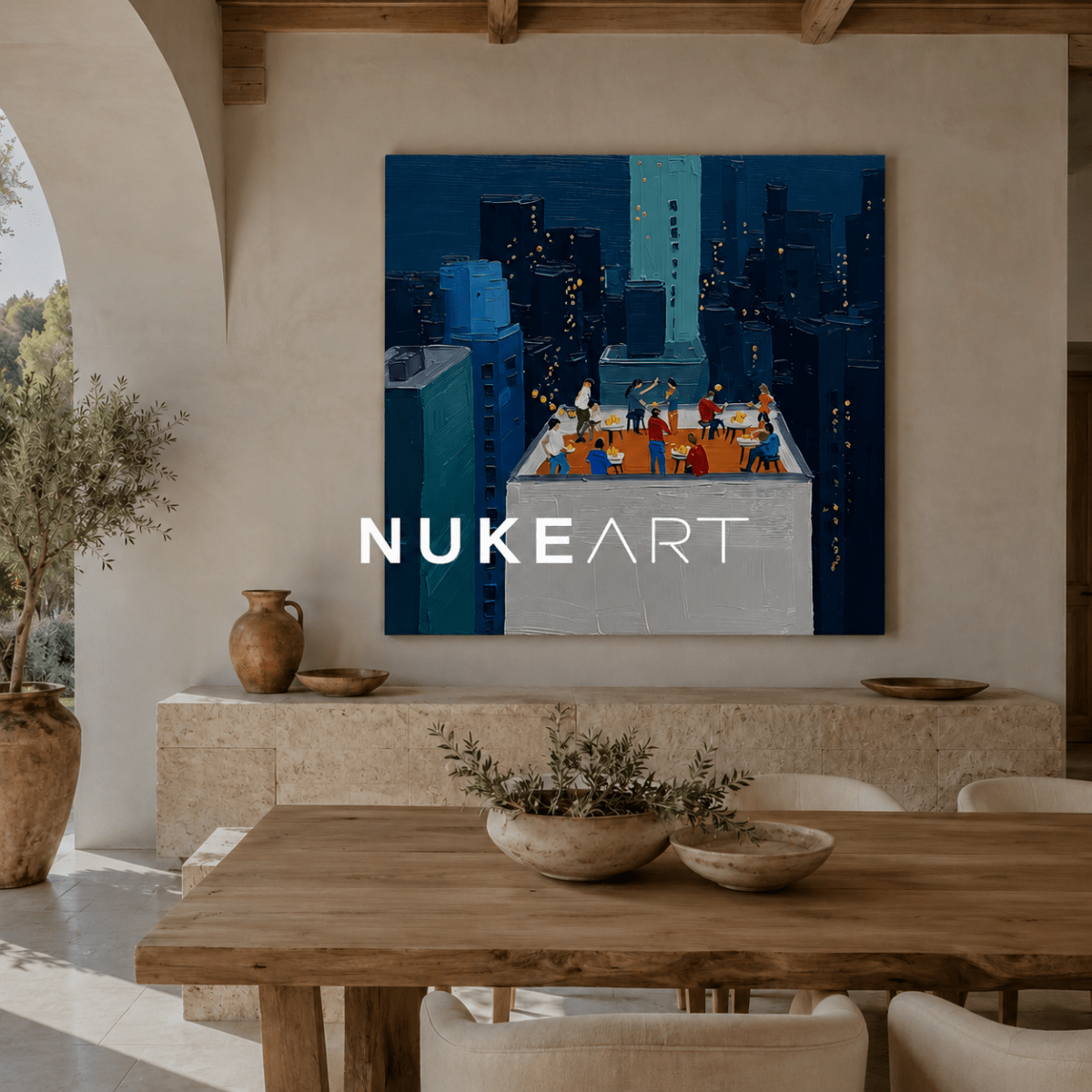 Plaster Painting "Terraza Nocturna" - nukeart