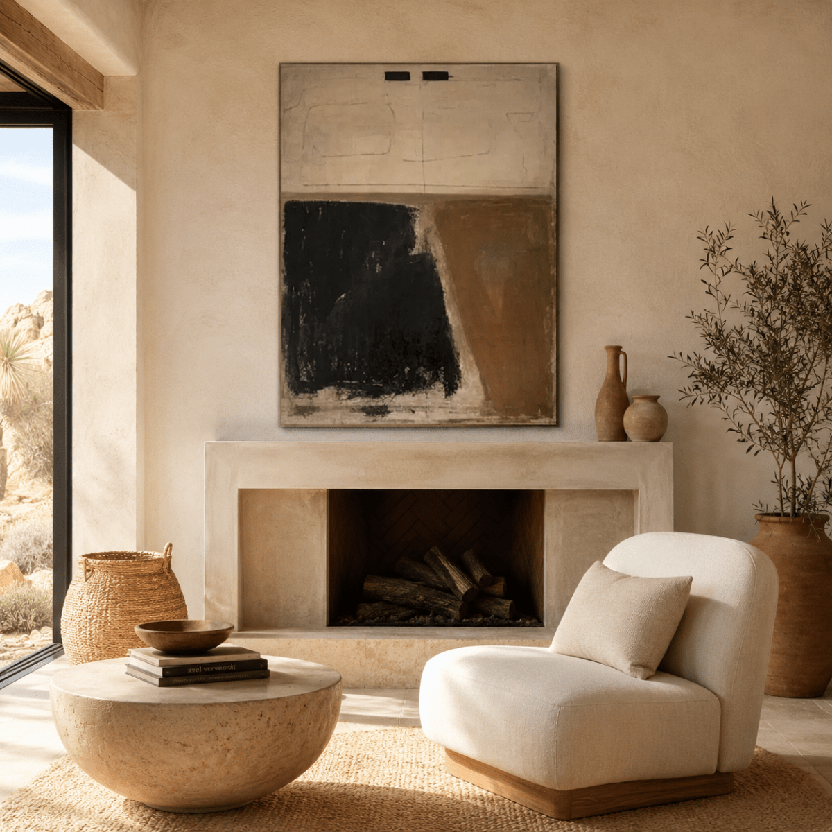 Wabi Sabi Painting "Earthbound Silence" - nukeart