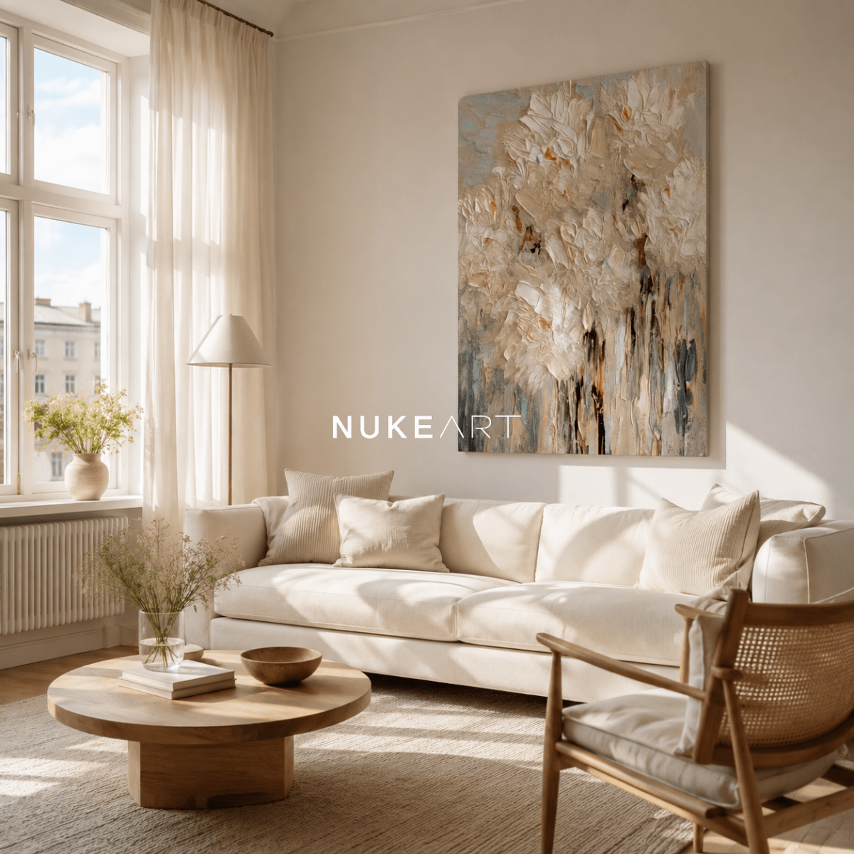 Plaster Painting "Jardín de Marfil" - nukeart