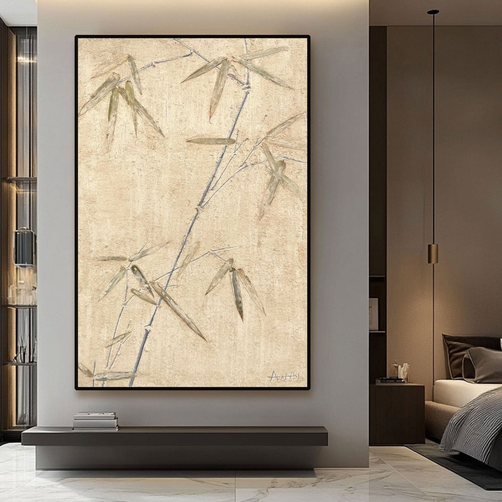 Abstract Painting "Bambuens Tystnad” - nukeart