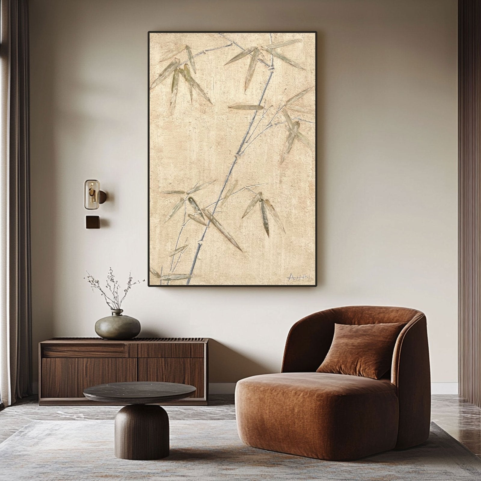 Abstract Painting "Bambuens Tystnad” - nukeart