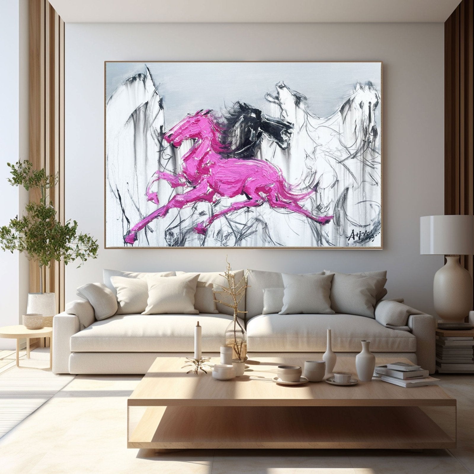 Abstract Painting "Bežící Kůňové Sny" - nukeart