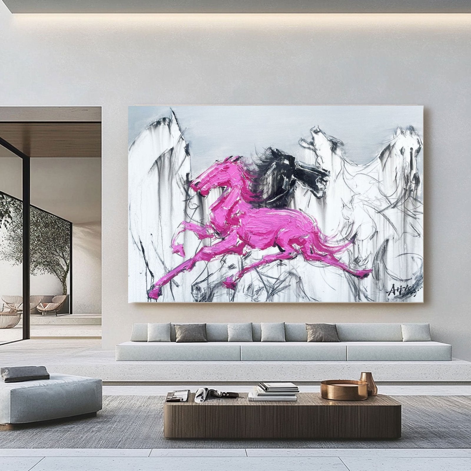 Abstract Painting "Bežící Kůňové Sny" - nukeart