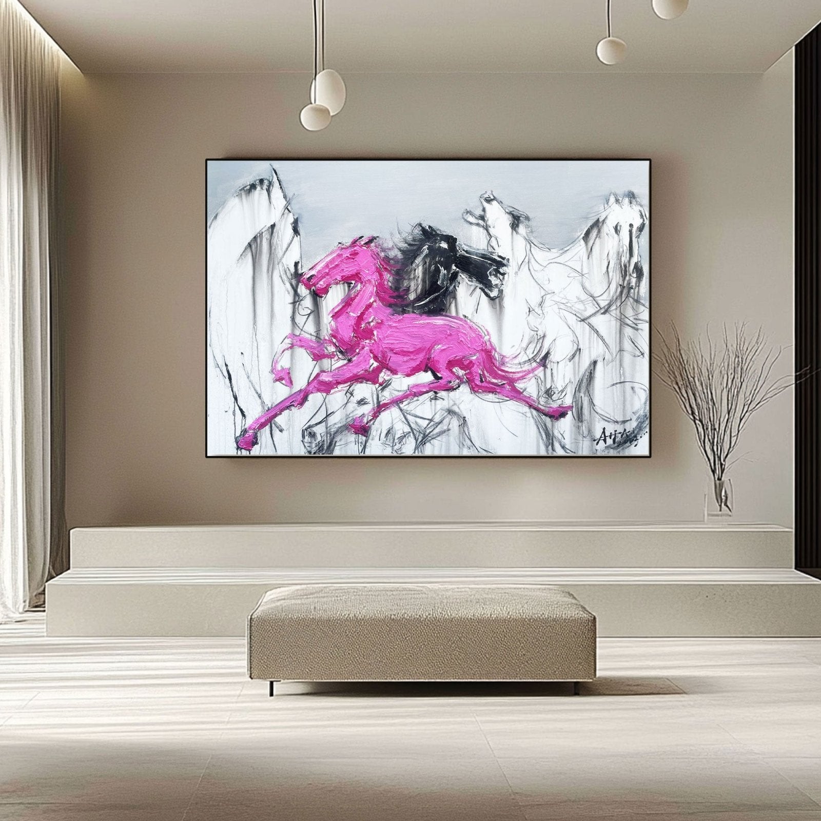 Abstract Painting "Bežící Kůňové Sny" - nukeart
