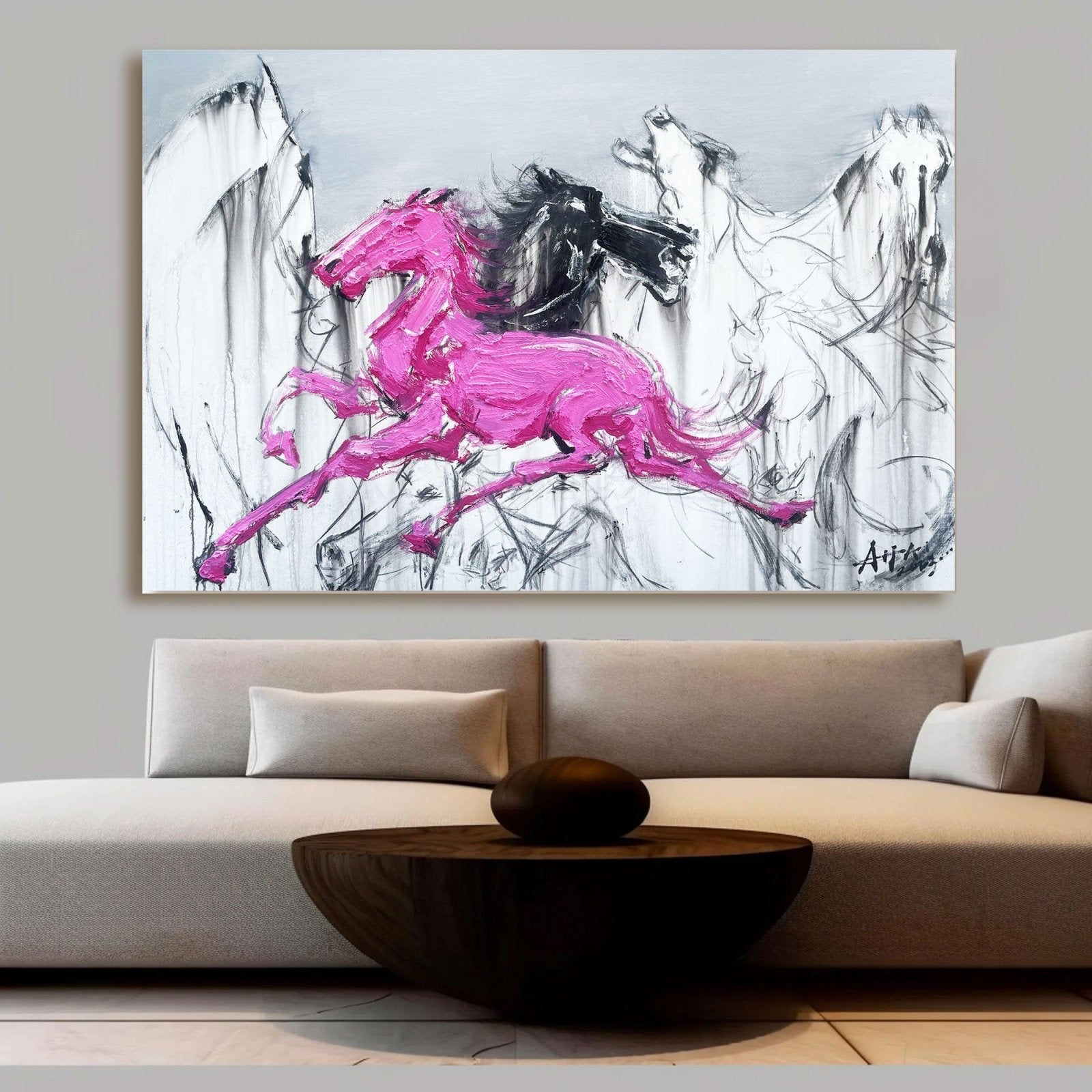 Abstract Painting "Bežící Kůňové Sny" - nukeart
