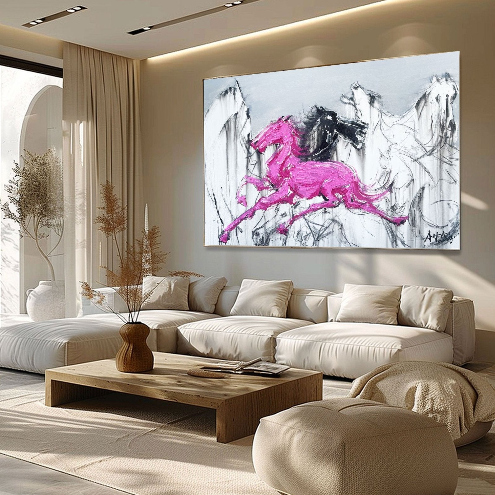 Abstract Painting "Bežící Kůňové Sny" - nukeart